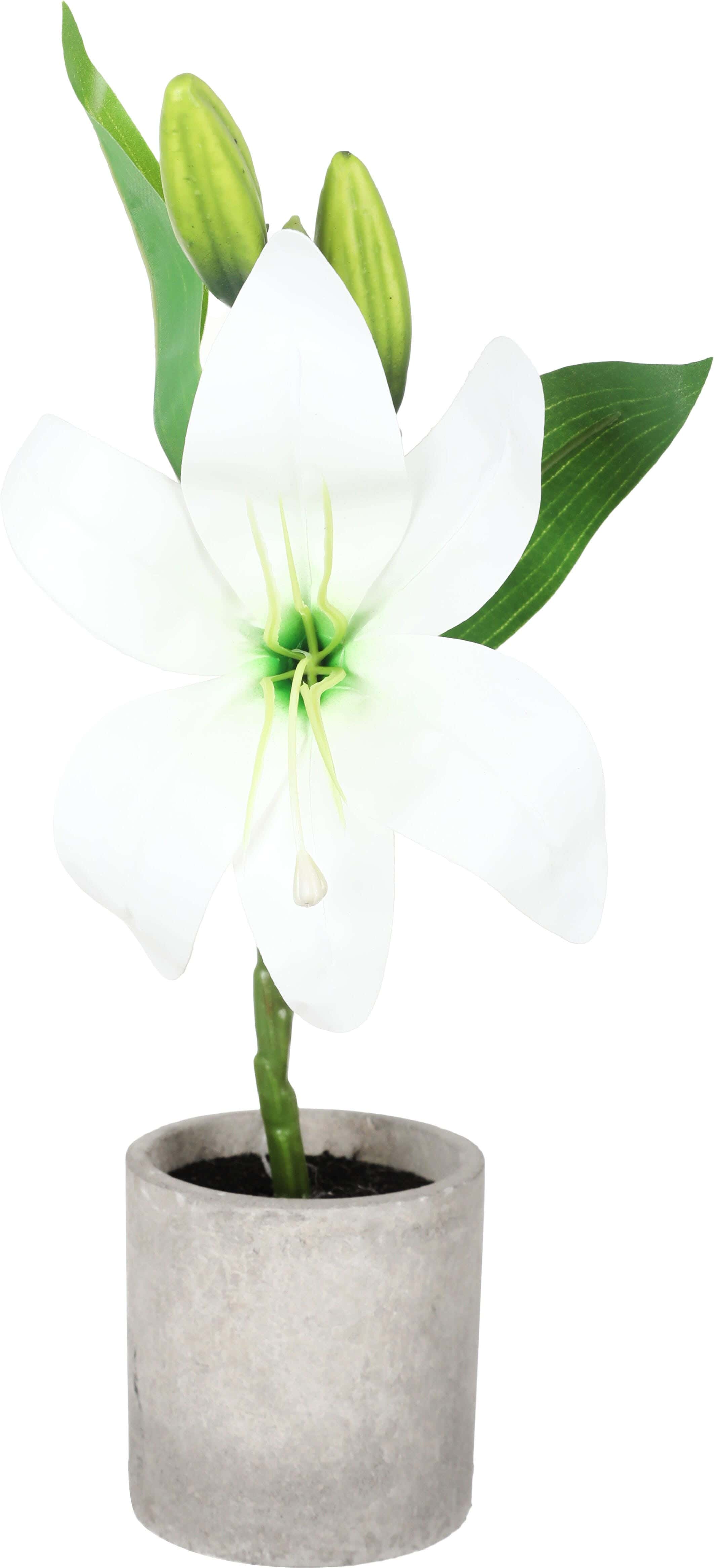 Pottery Artificial Flower Vase, 33×13 cm - Grey White