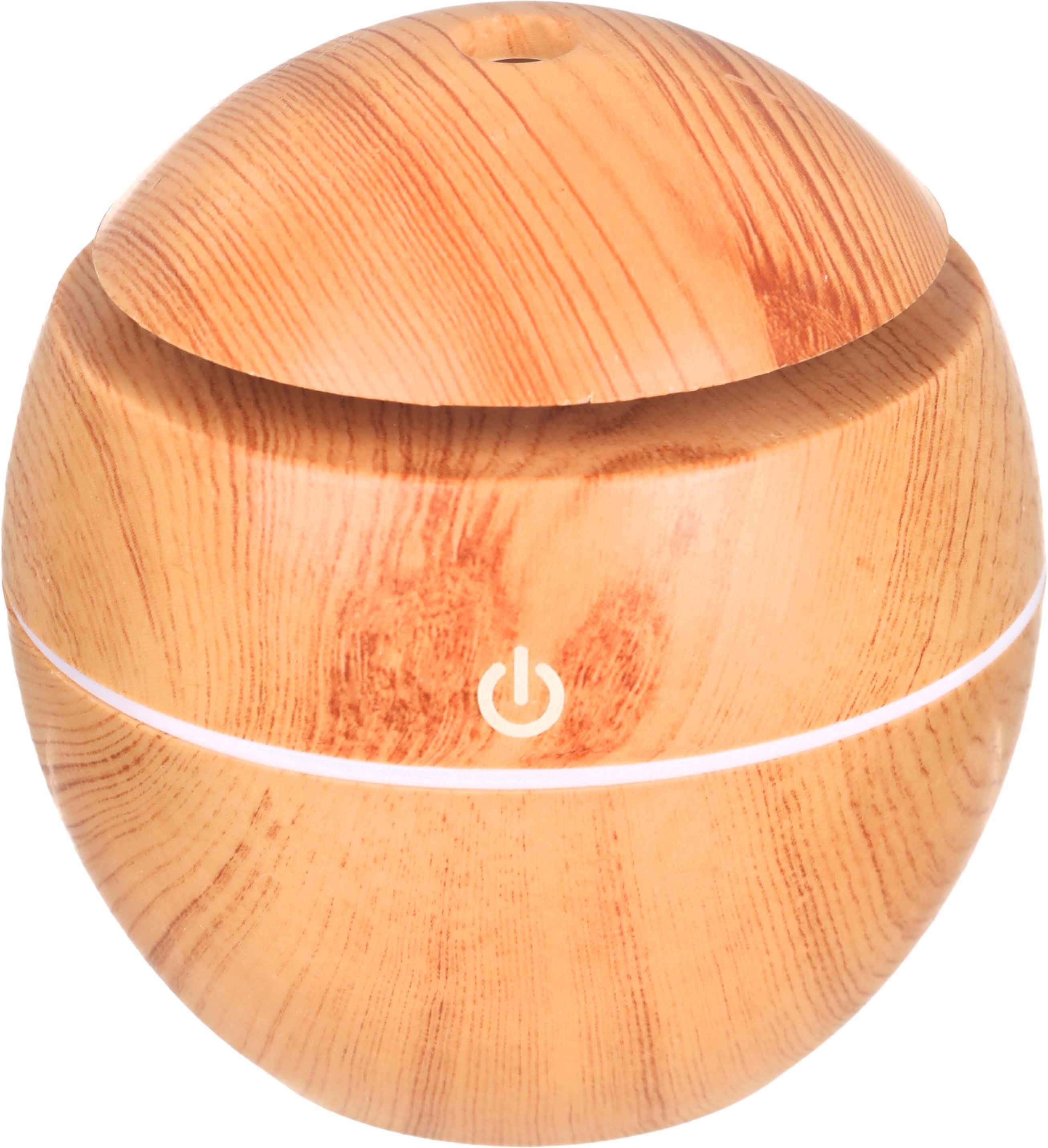 Plastic Round Aroma Diffuser, 200 ml, USB Cable - Wooden