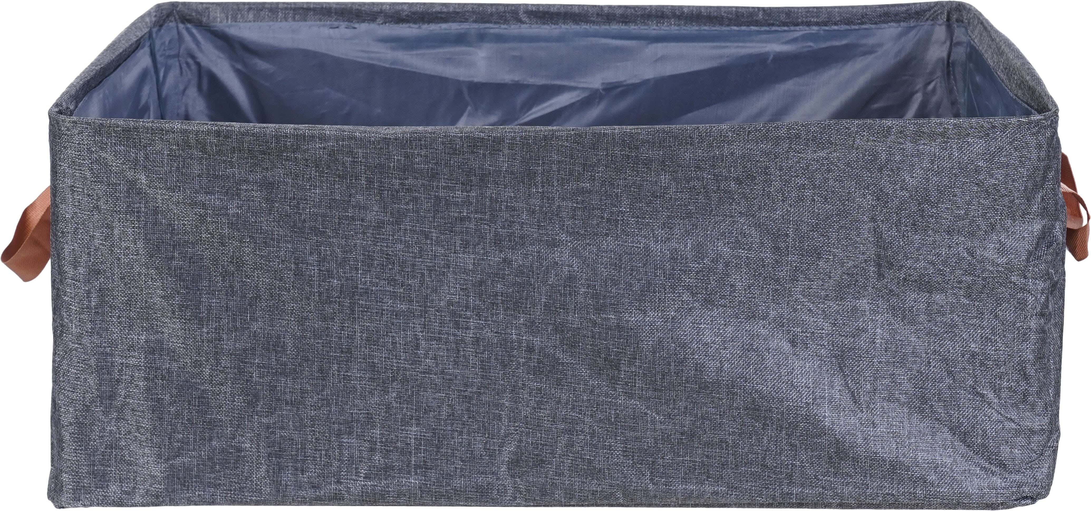 Fabric Laundry Basket, Foldable, 19×29×47 cm - Dark Grey