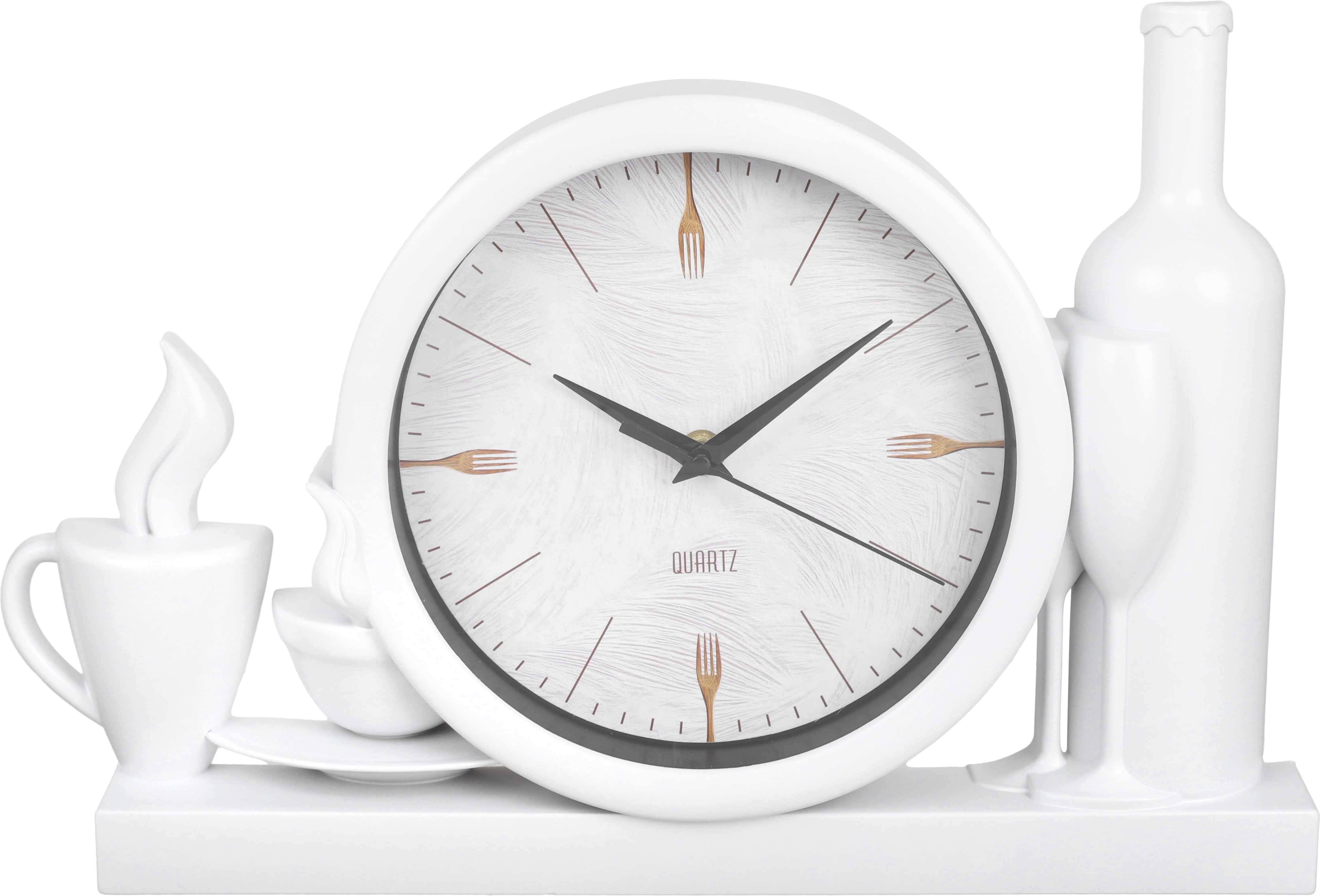 Plastic kitchen clock, 25×38 cm - White