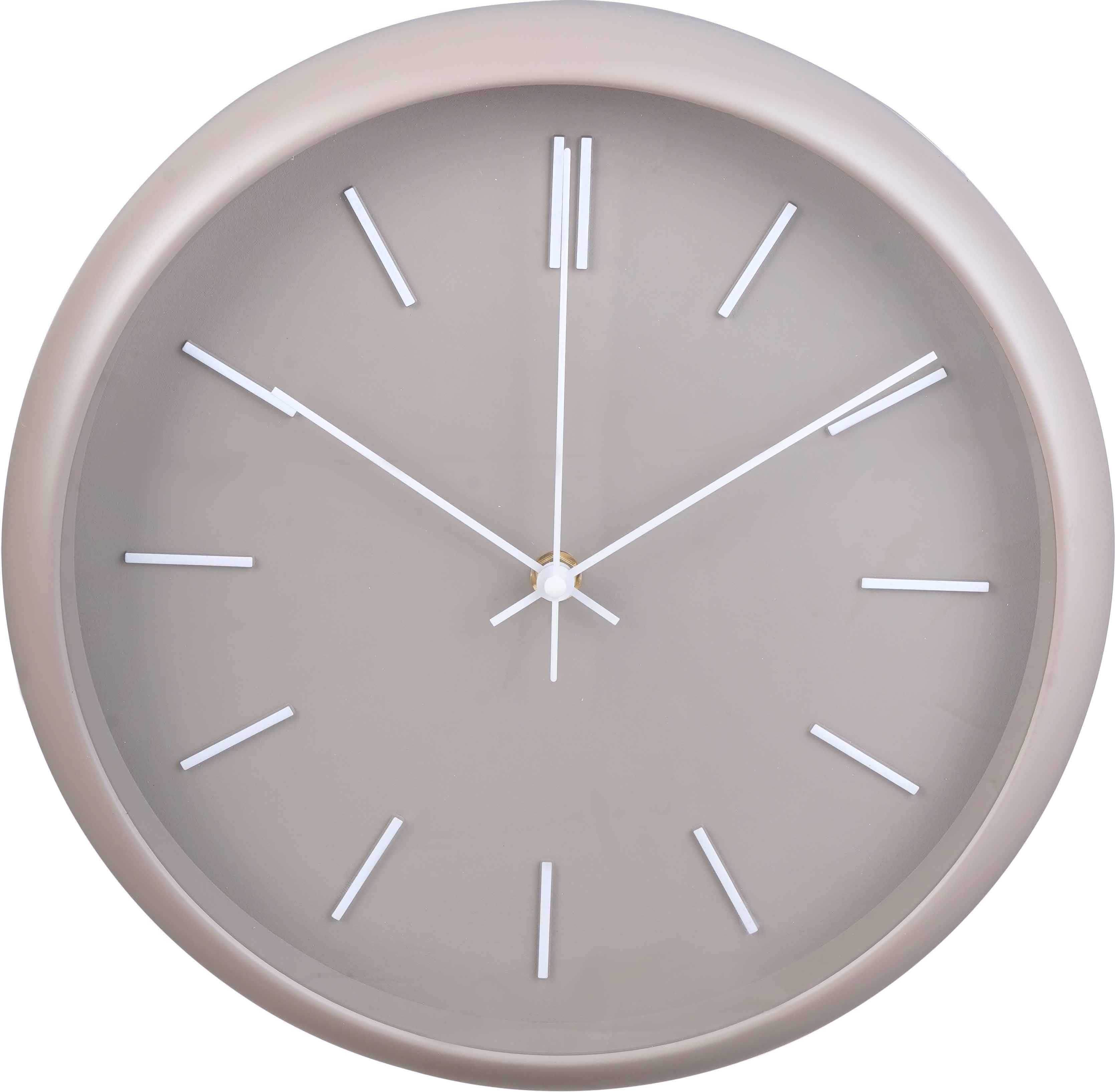 Classic round plastic clock, 29 cm - Coffee