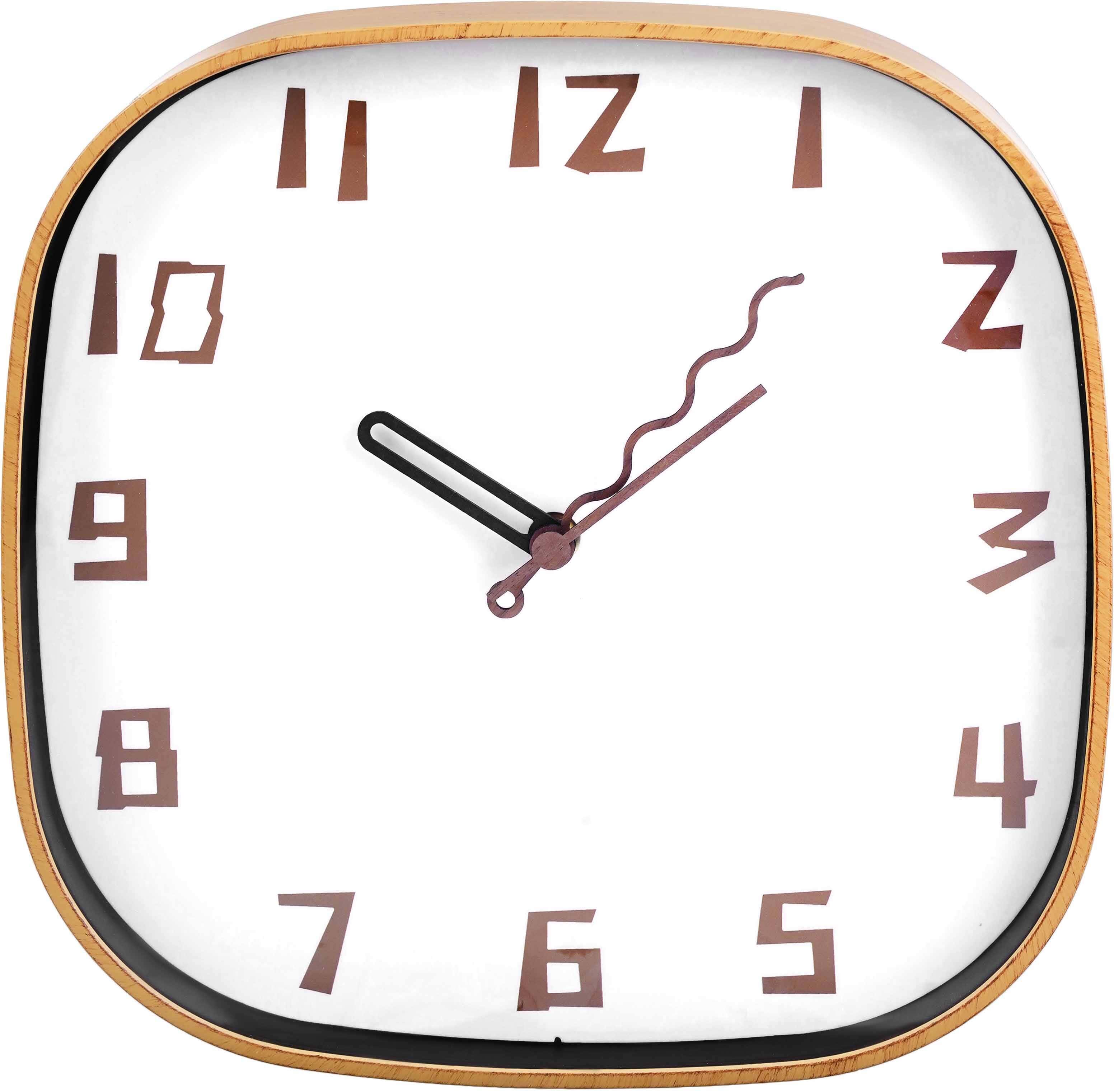 Round plastic wall clock, 28 cm - Beige