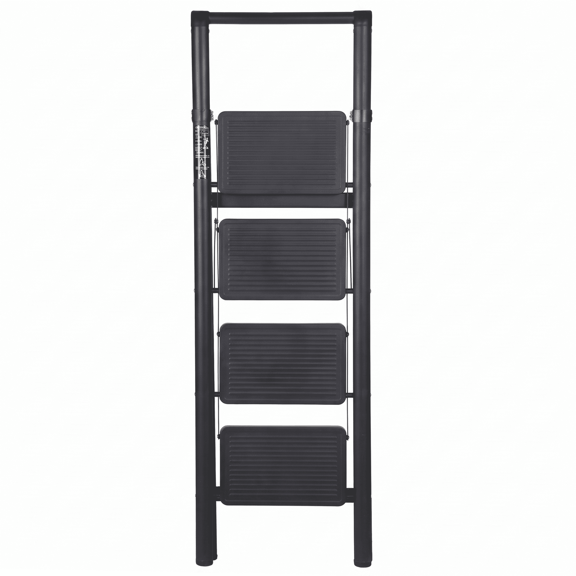 Metal Ladder, 4 Steps, 140×40 cm - Black