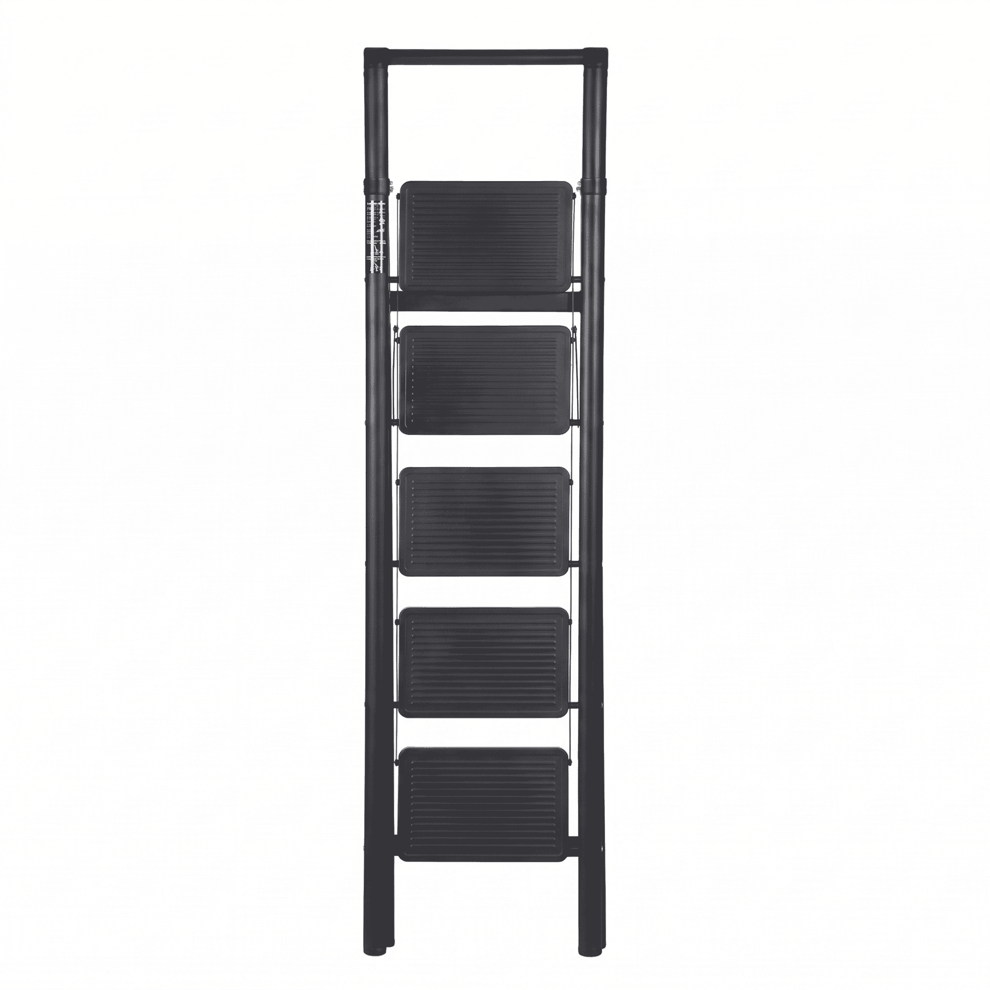 Metal Ladder, 5 Steps, 160×40 cm - Black