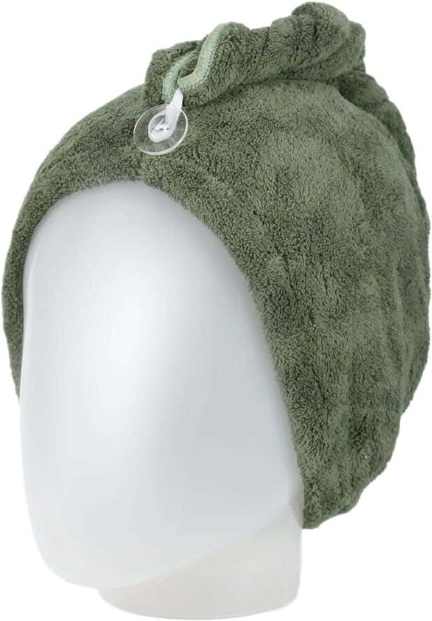 Microfiber Hair Drying Towel, 65×25 cm - Olive