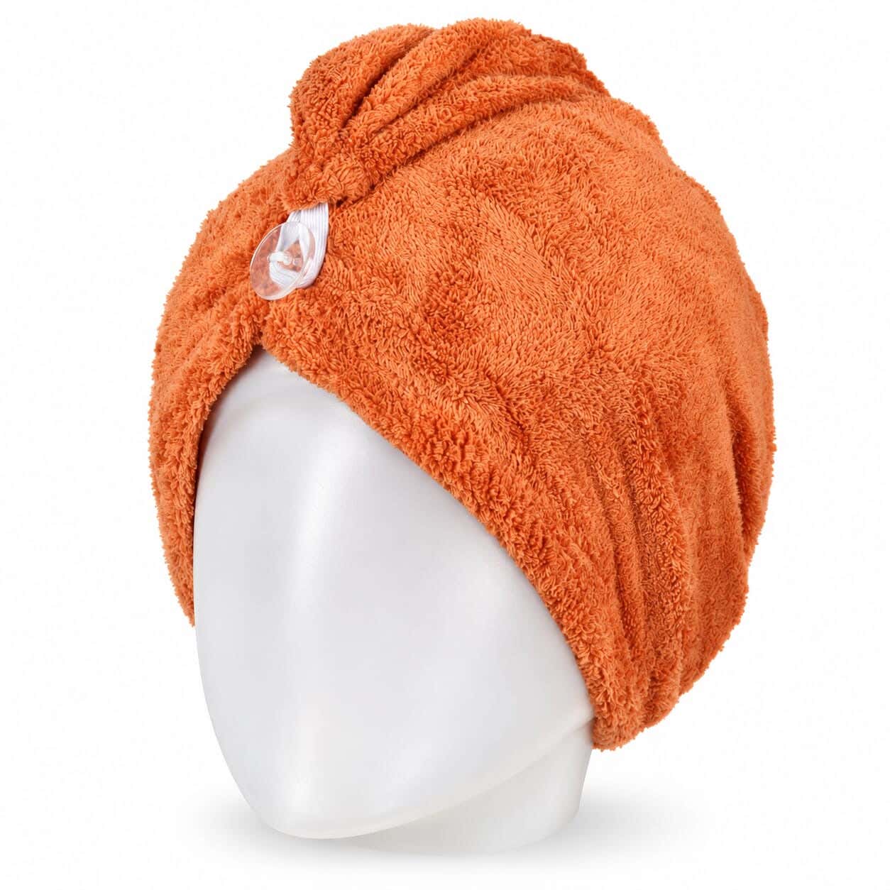 Microfiber Hair Drying Towel, 65×25 cm - Orange