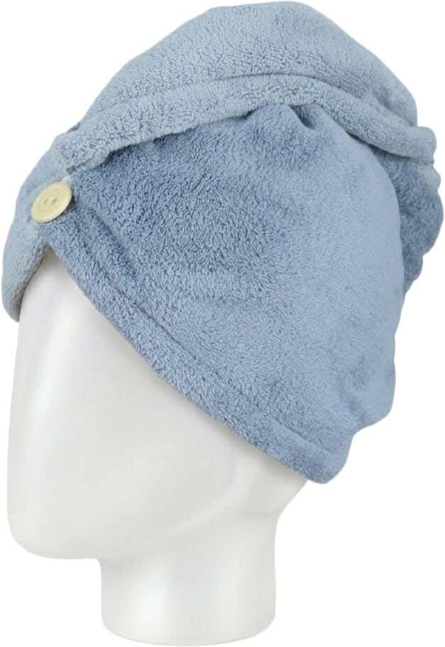 Microfiber Hair Drying Towel, 60×20 cm - Light Blue