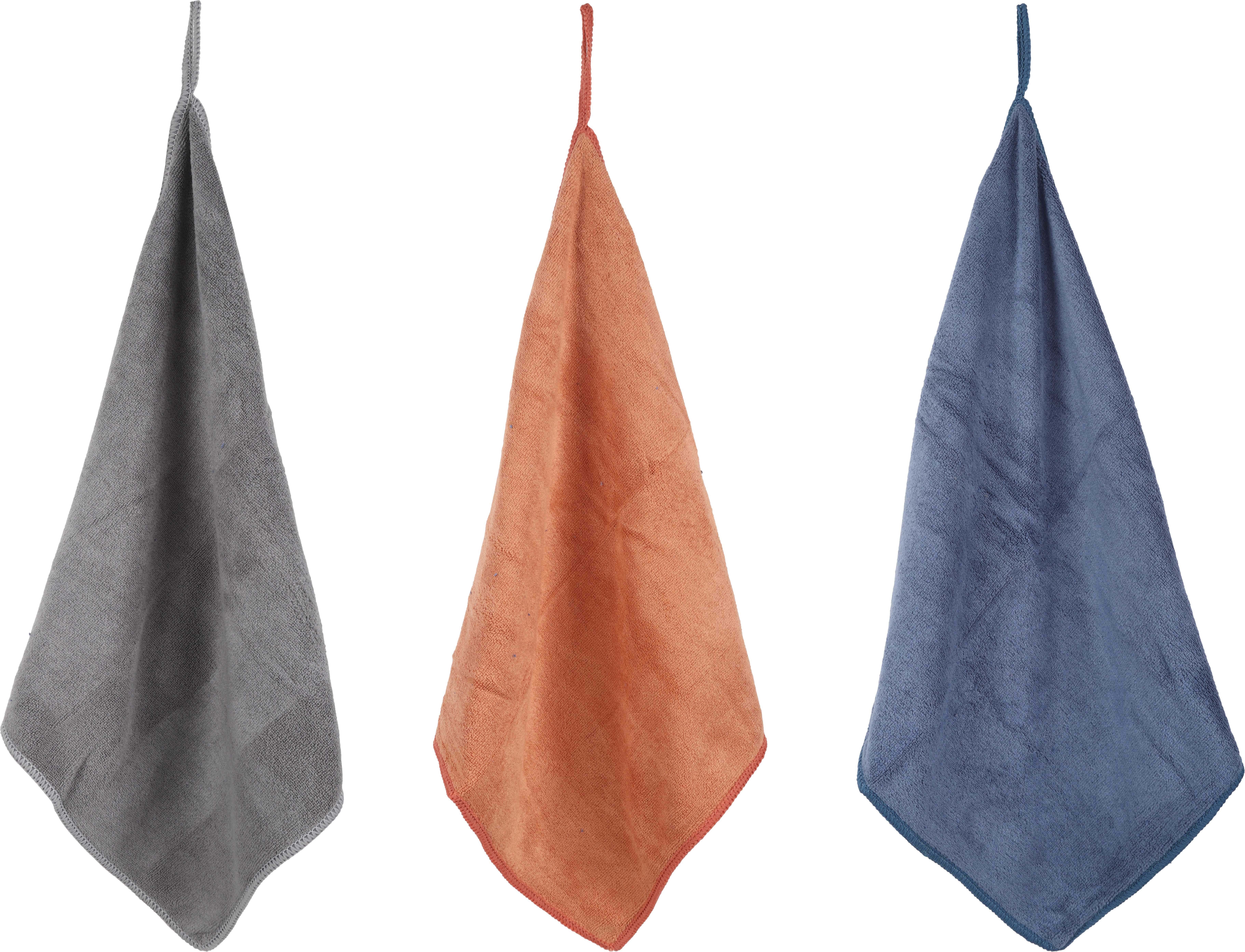 Microfiber Kitchen Cleaning Towel Set, 3 Pieces, 35 cm - Multicolor