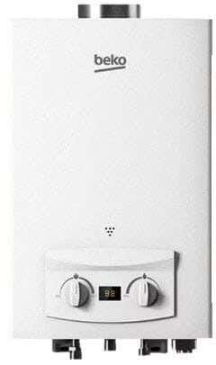 Beko Bgwh10Lw Gas Water Heater, 10 Litres, Digital Display, Chimney - White