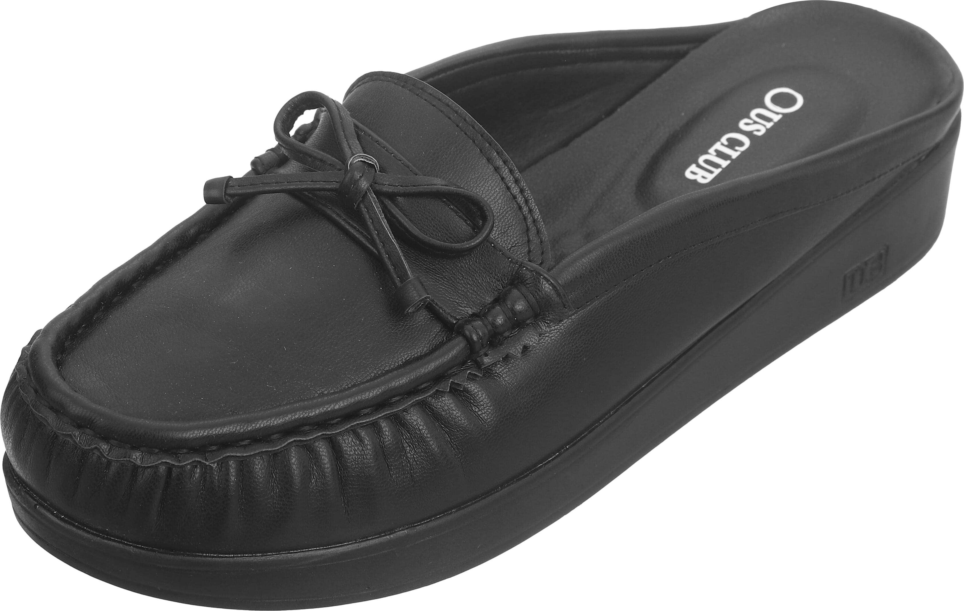 Leather Slip-On Shoes for Women, 40 EU - Black