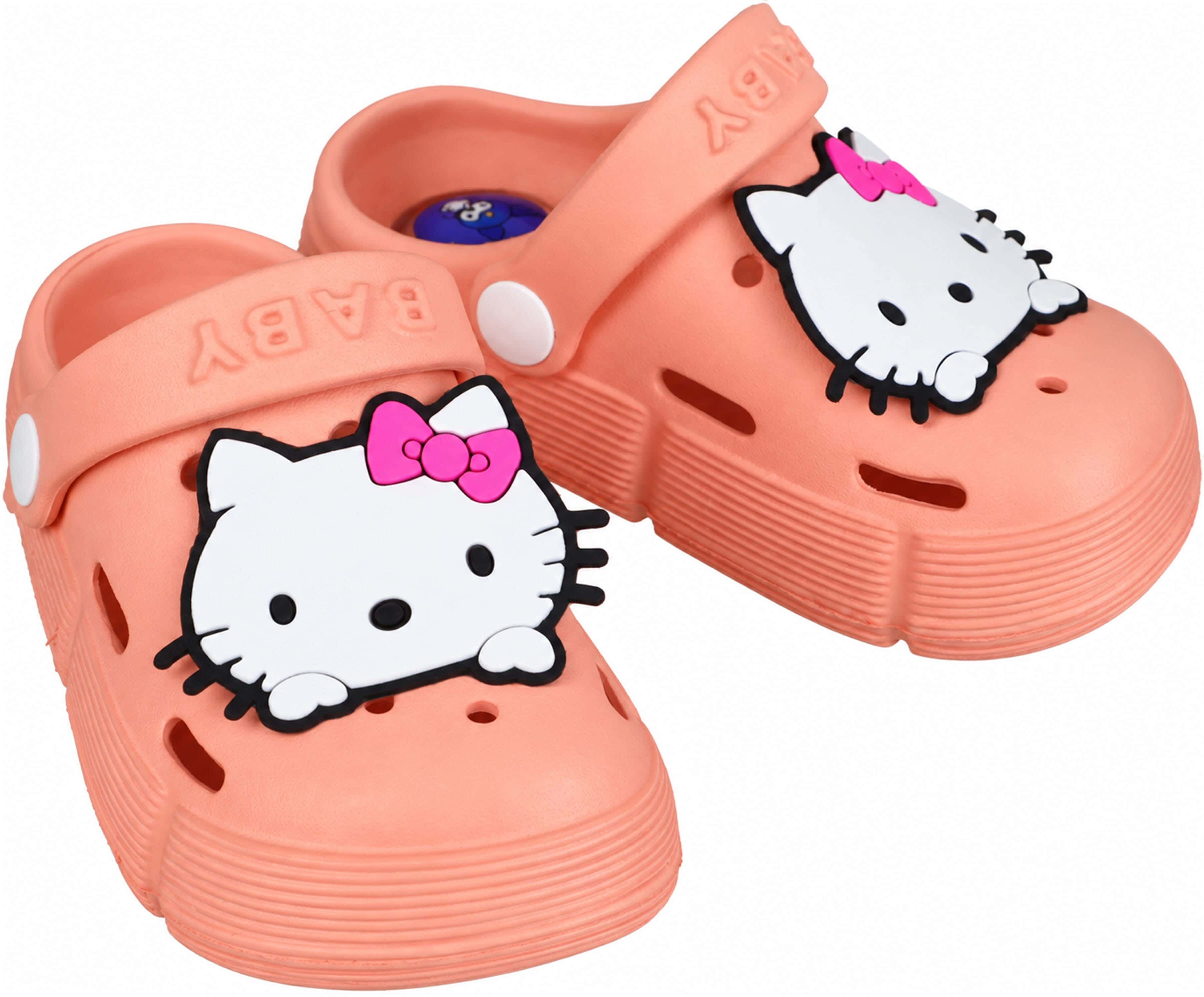 Plastic Clog Slipper for Girls, 25 EU - Light Orange
