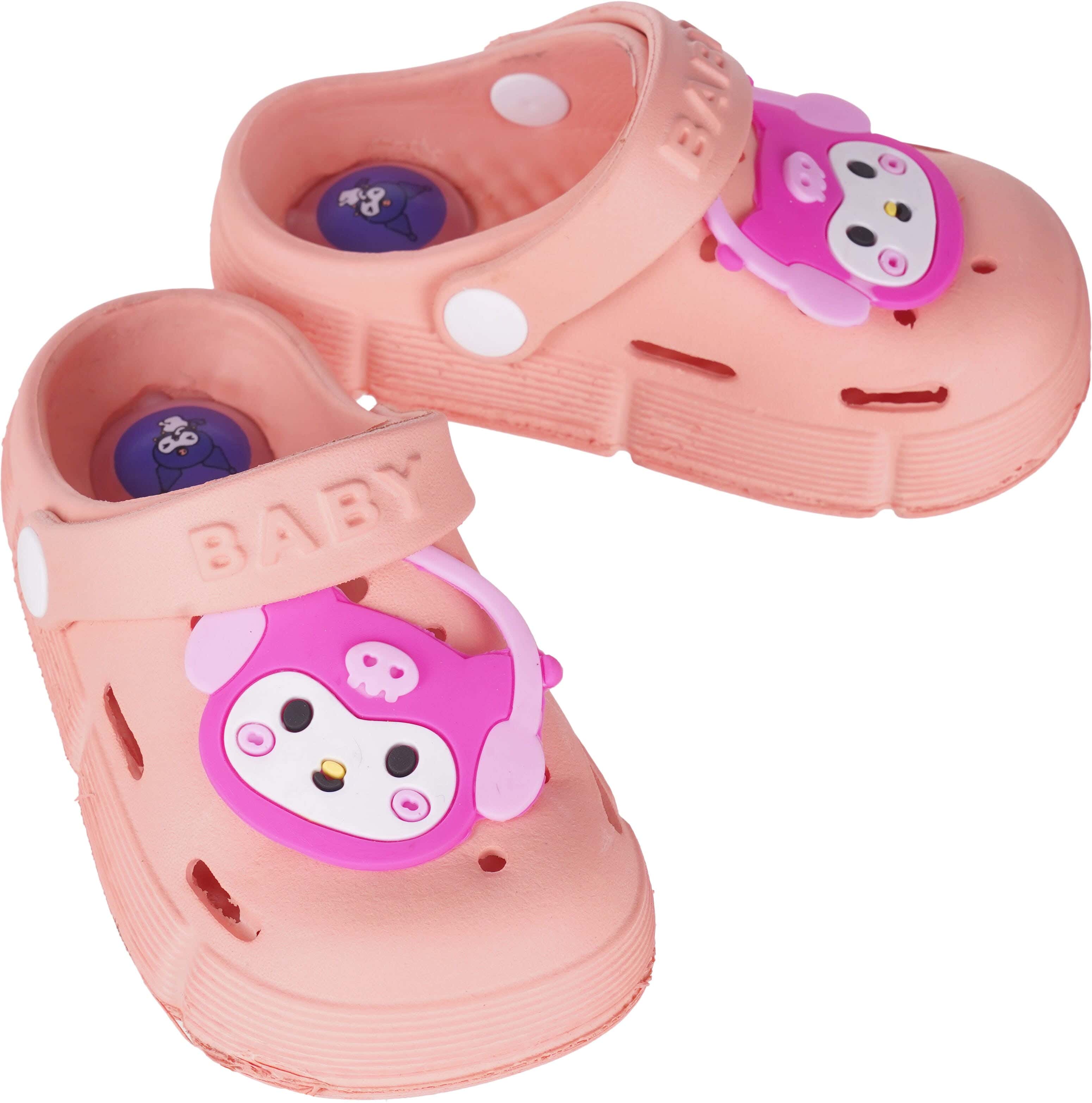 Plastic Clog Slipper for Girls, 25 EU - Light Orange