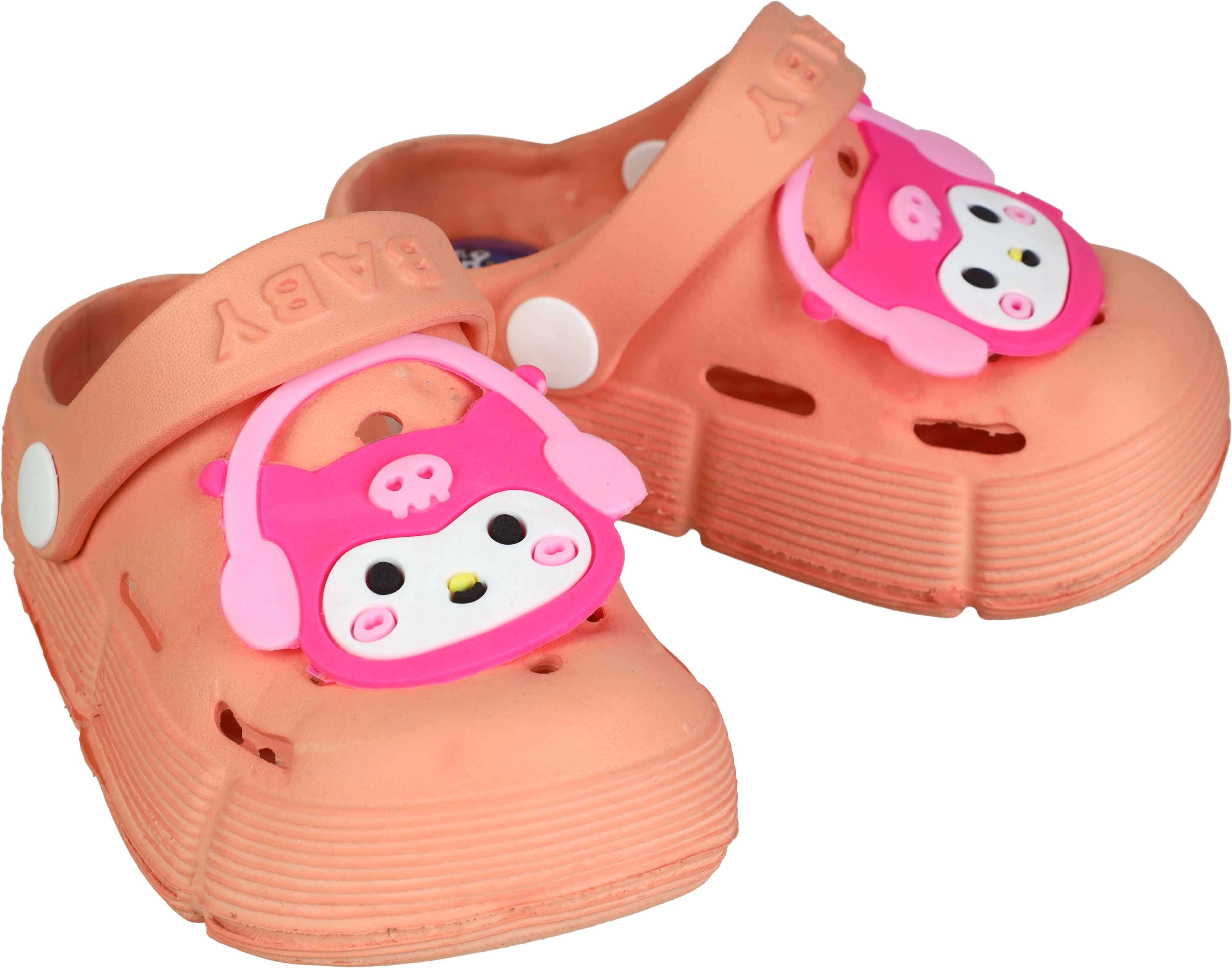 Plastic Clog Slipper for Girls, 23 EU - Light Orange