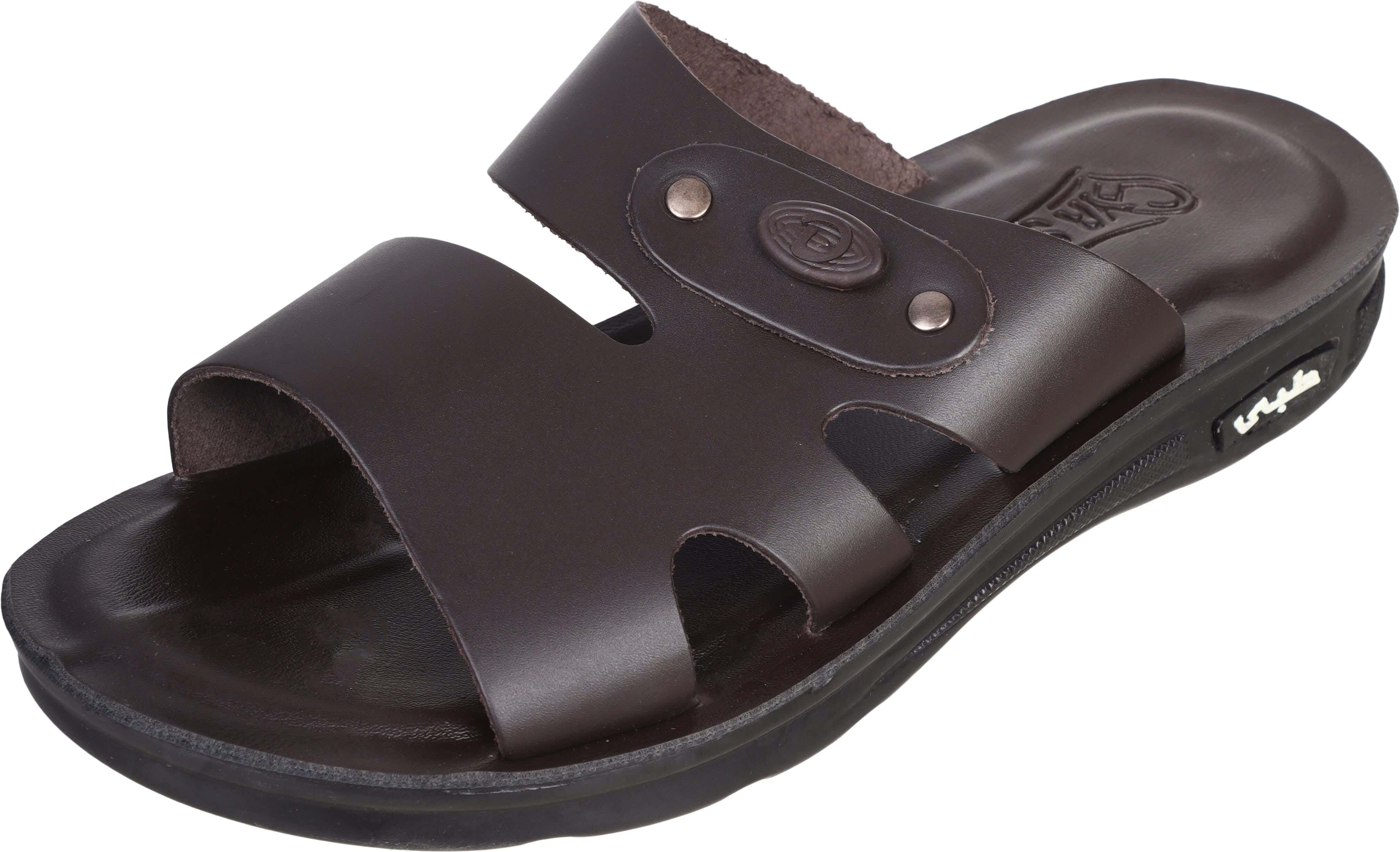 Leather Slide for Men, 41 EU - Dark Brown