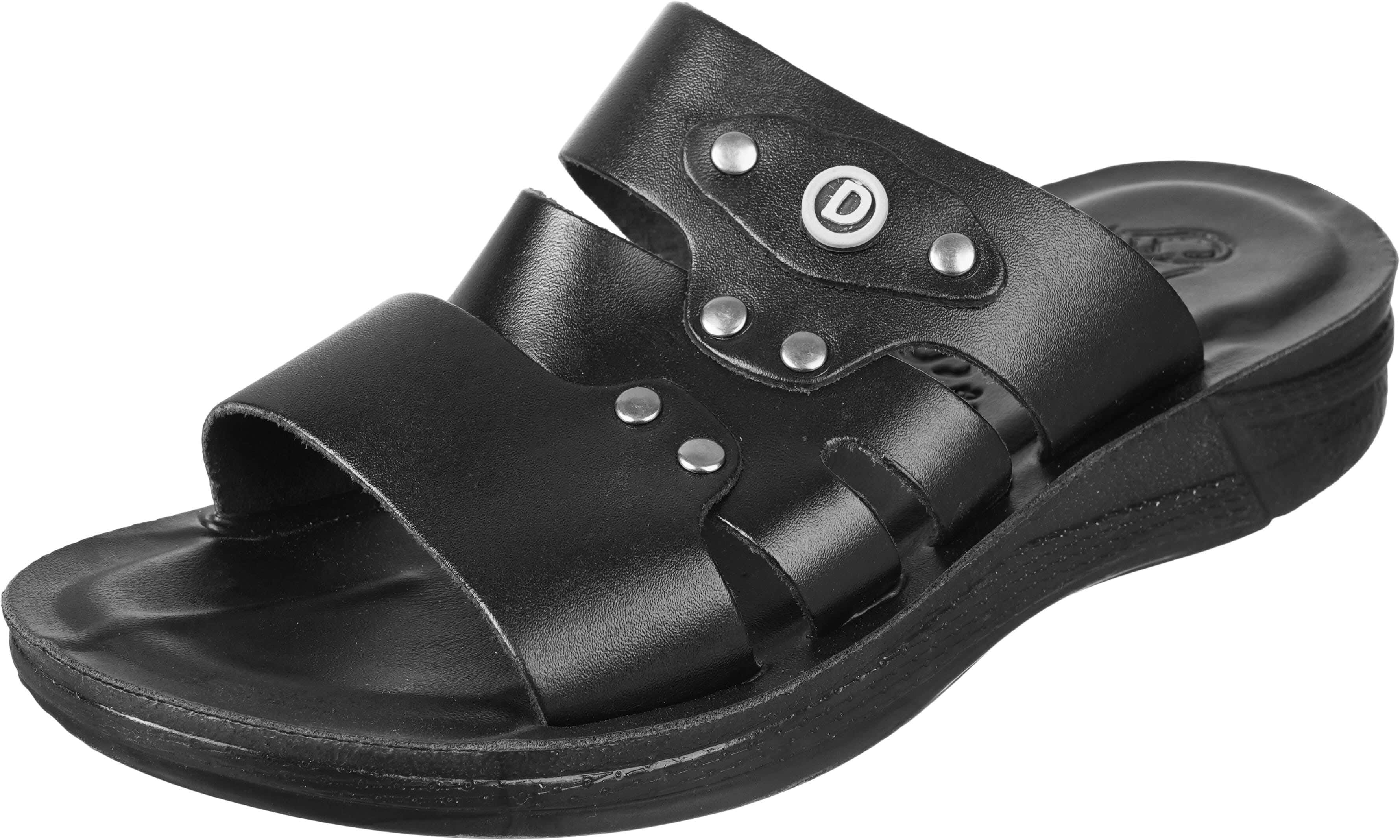SYR Slide Genuine Leather for Men, 41 EU - Black