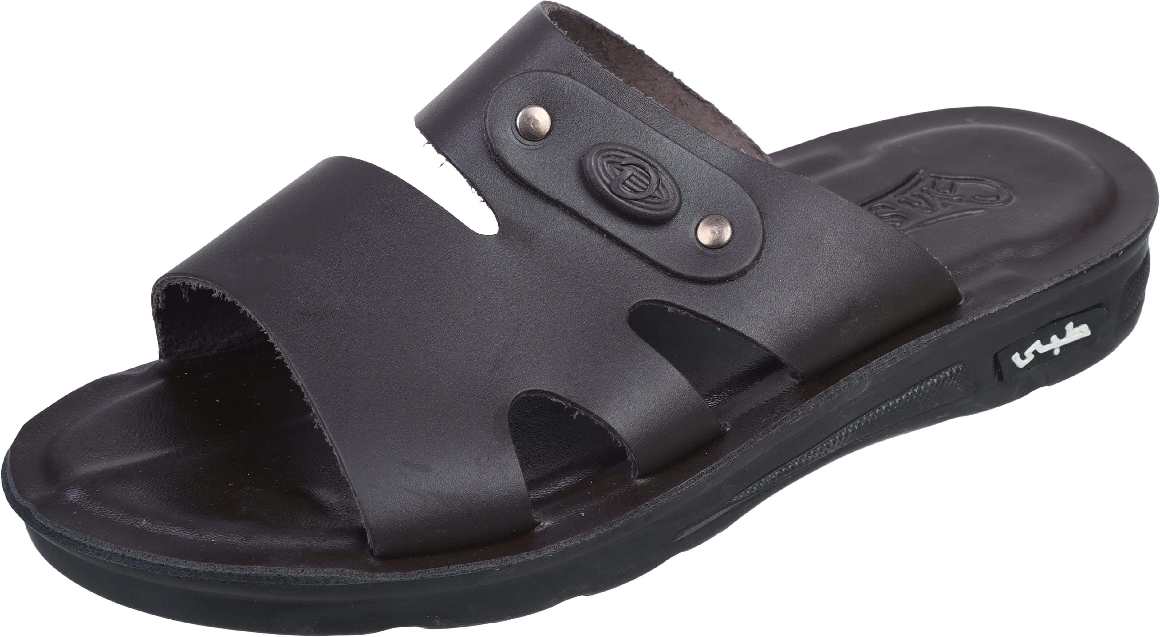 Leather Flip Flop for Men, 42 EU - Dark Brown