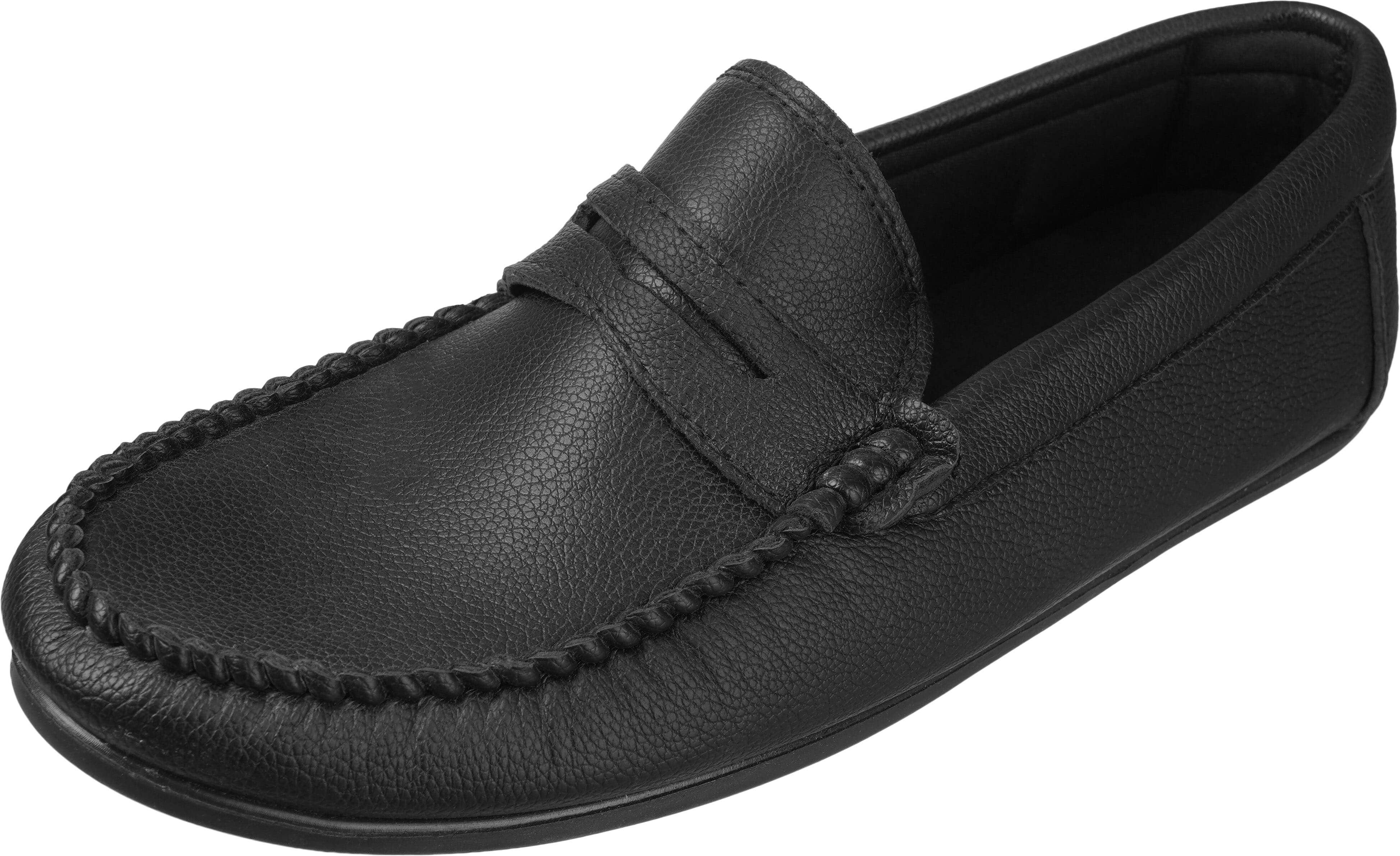 Leather Slip On Shoes for Men, 42 EU - Black