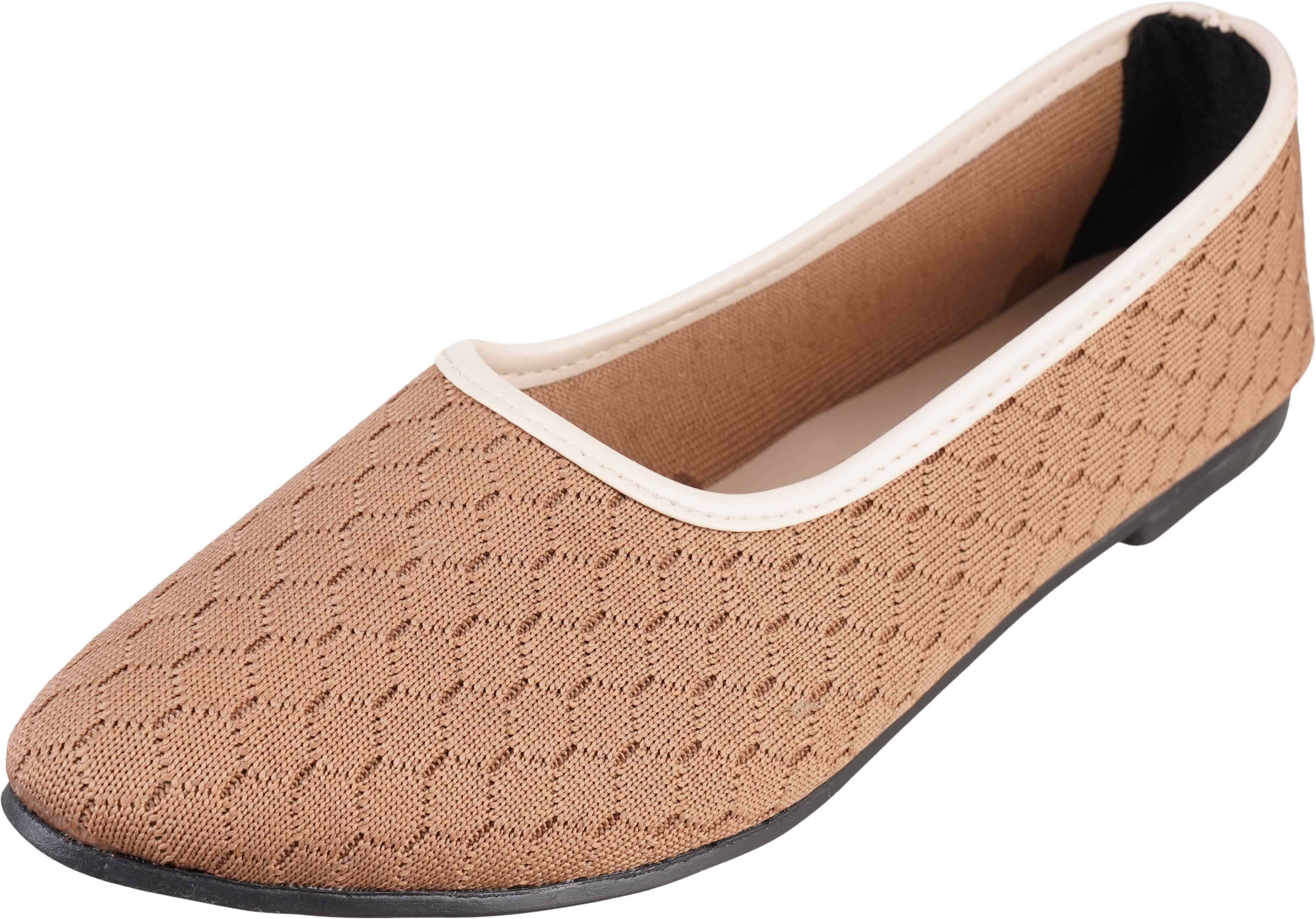 Knitwear Flat Ballerina Shoes for Women, 40 EU - Havana