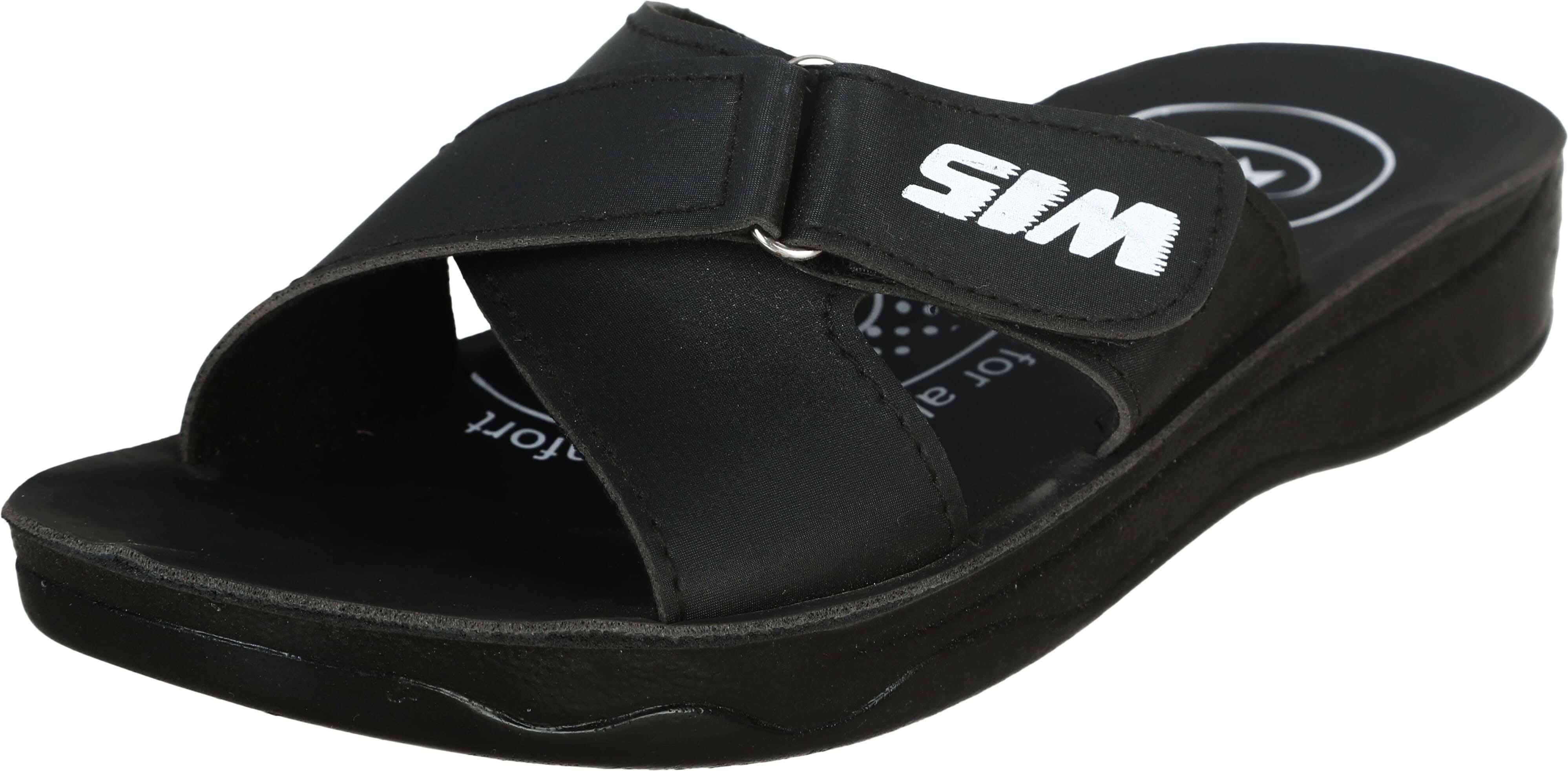 Leather Slide Slipper For Women, 40 EU - Black