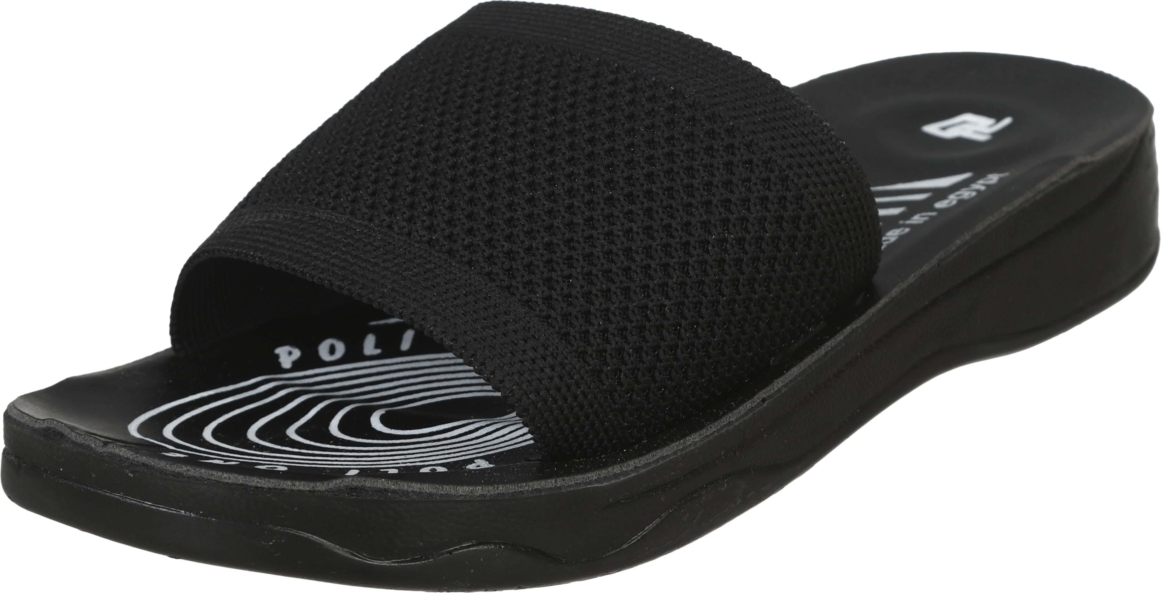 Leather Slide Slipper For Women, 38 EU - Black