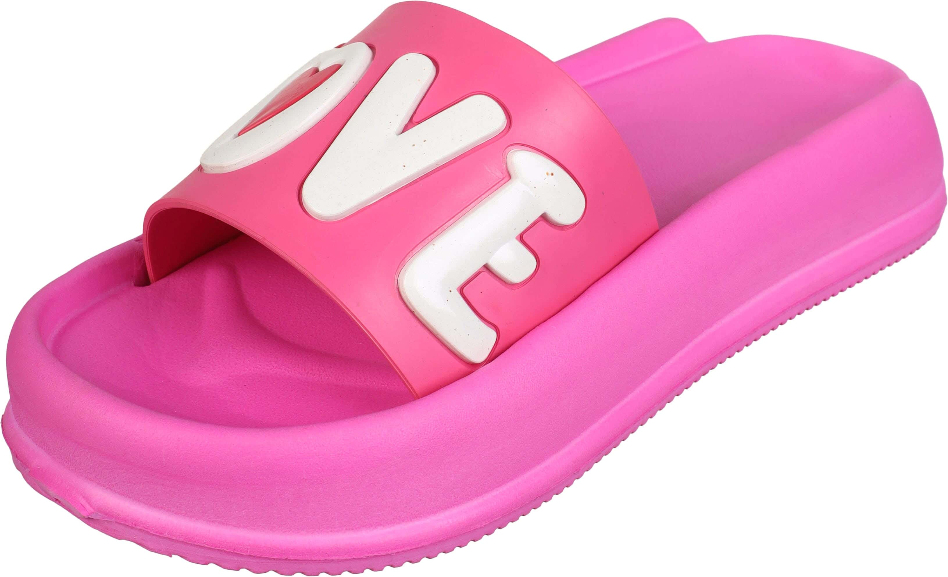 Plastic Slide Slippers For Women, 38 EU - Pink White