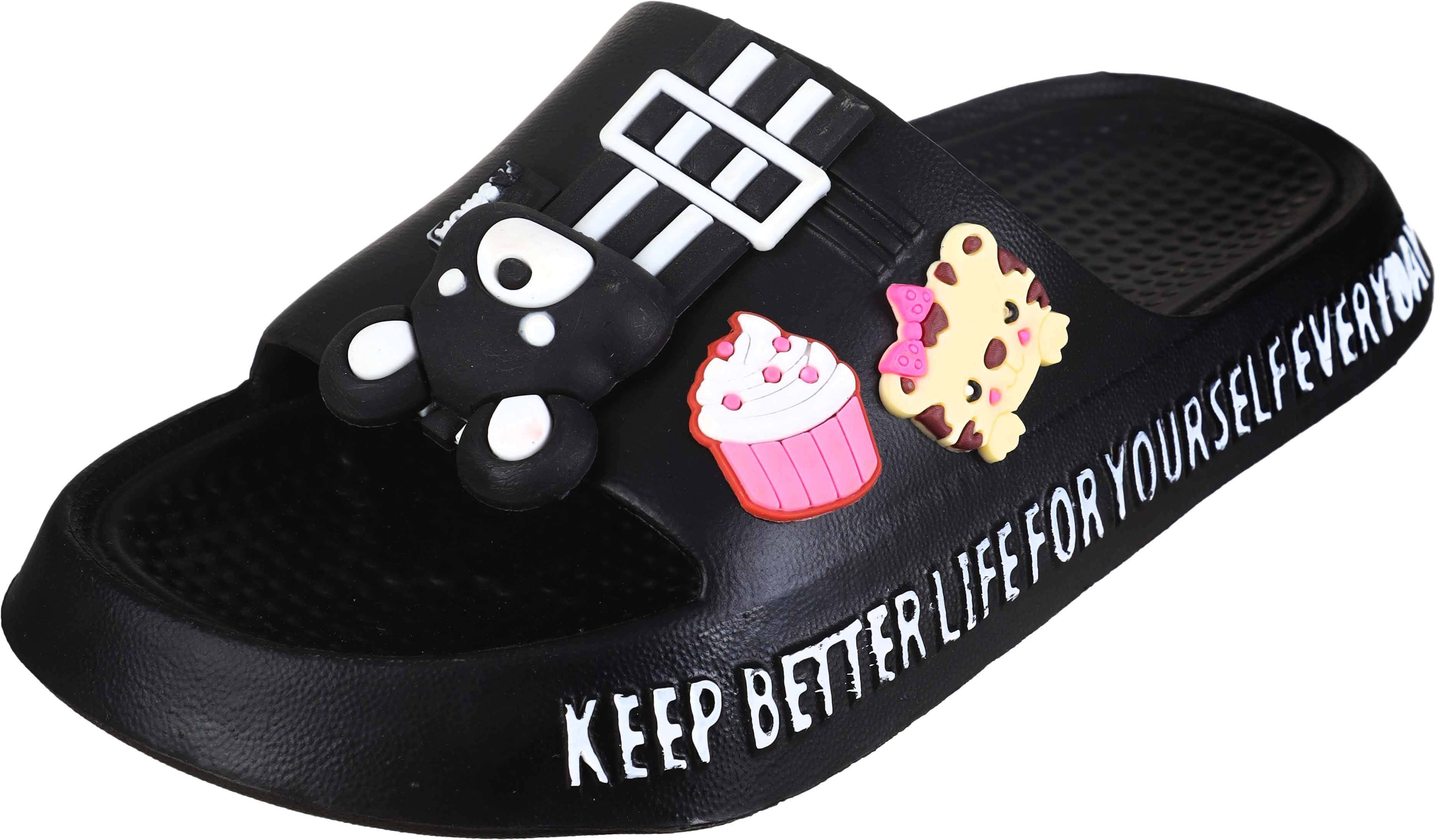Plastic Slide Slipper for Girls, 31 EU - Black