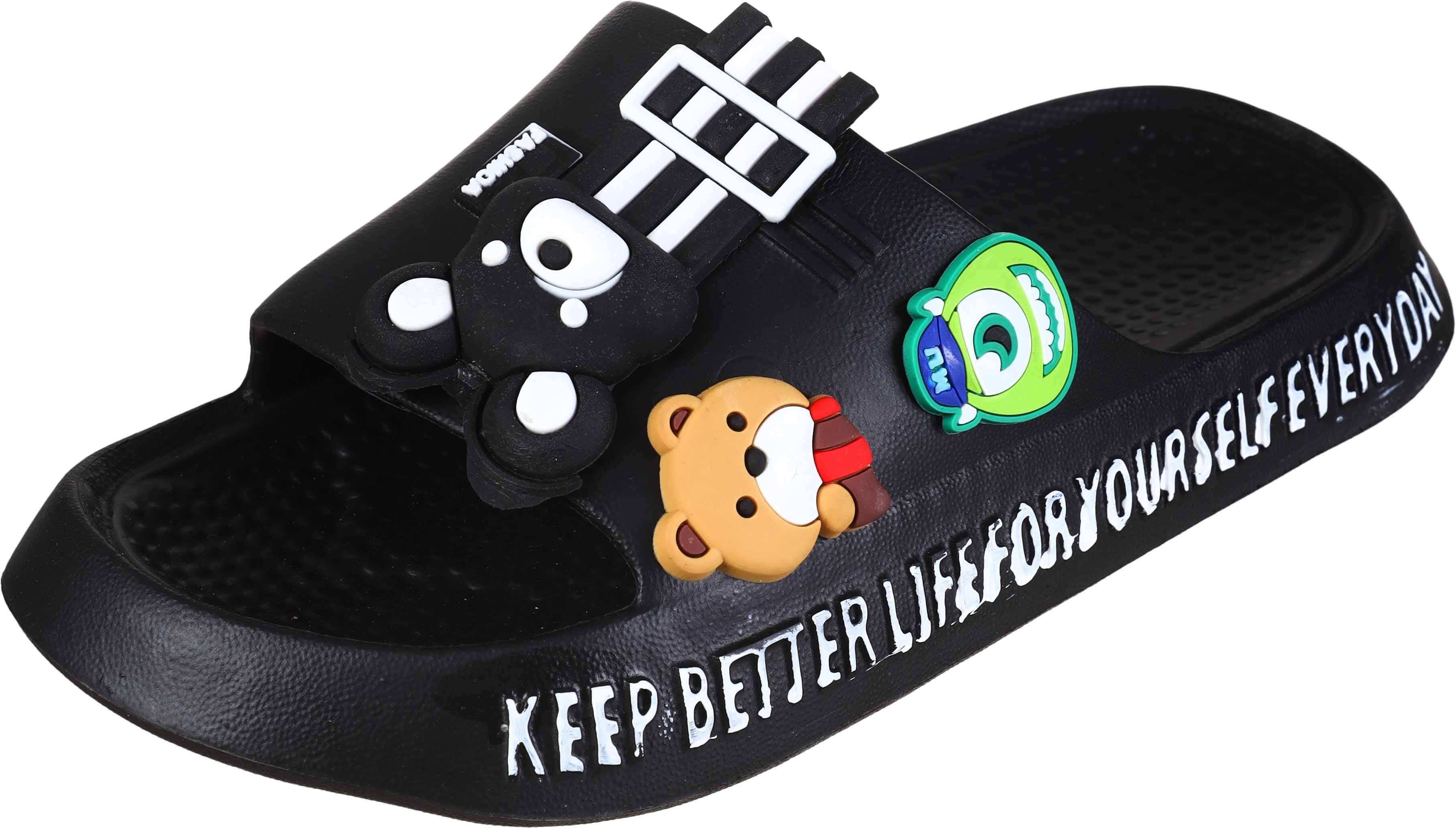 Plastic Slide Slipper for Girls, 33 EU - Black