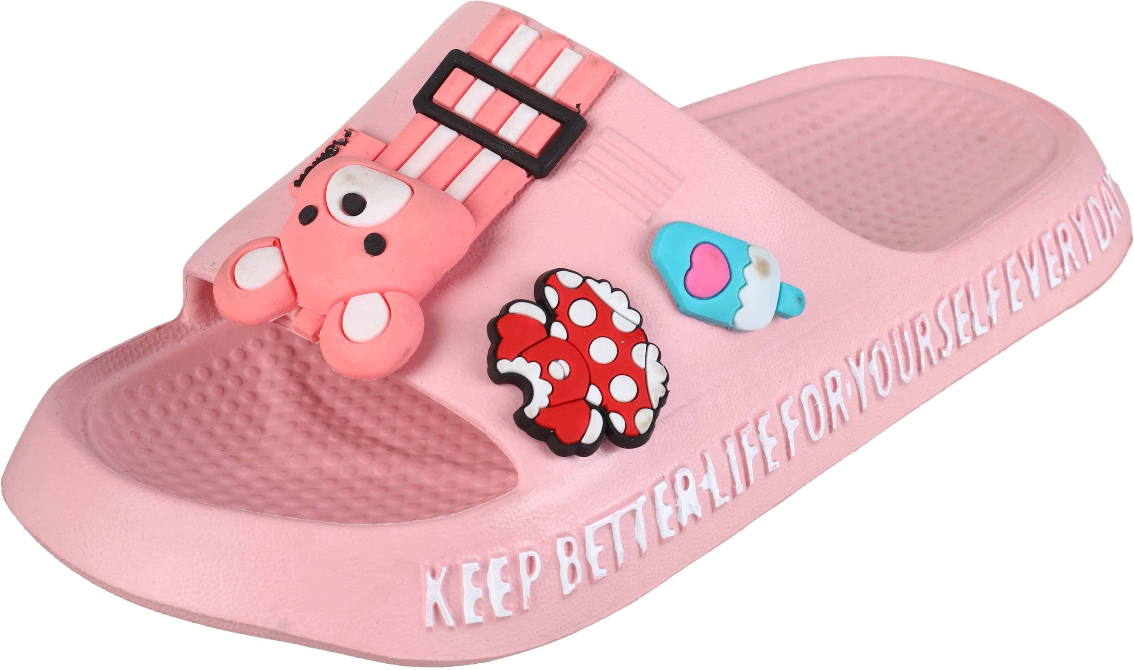 Plastic Slide Slipper for Girls, 33 EU - Rose