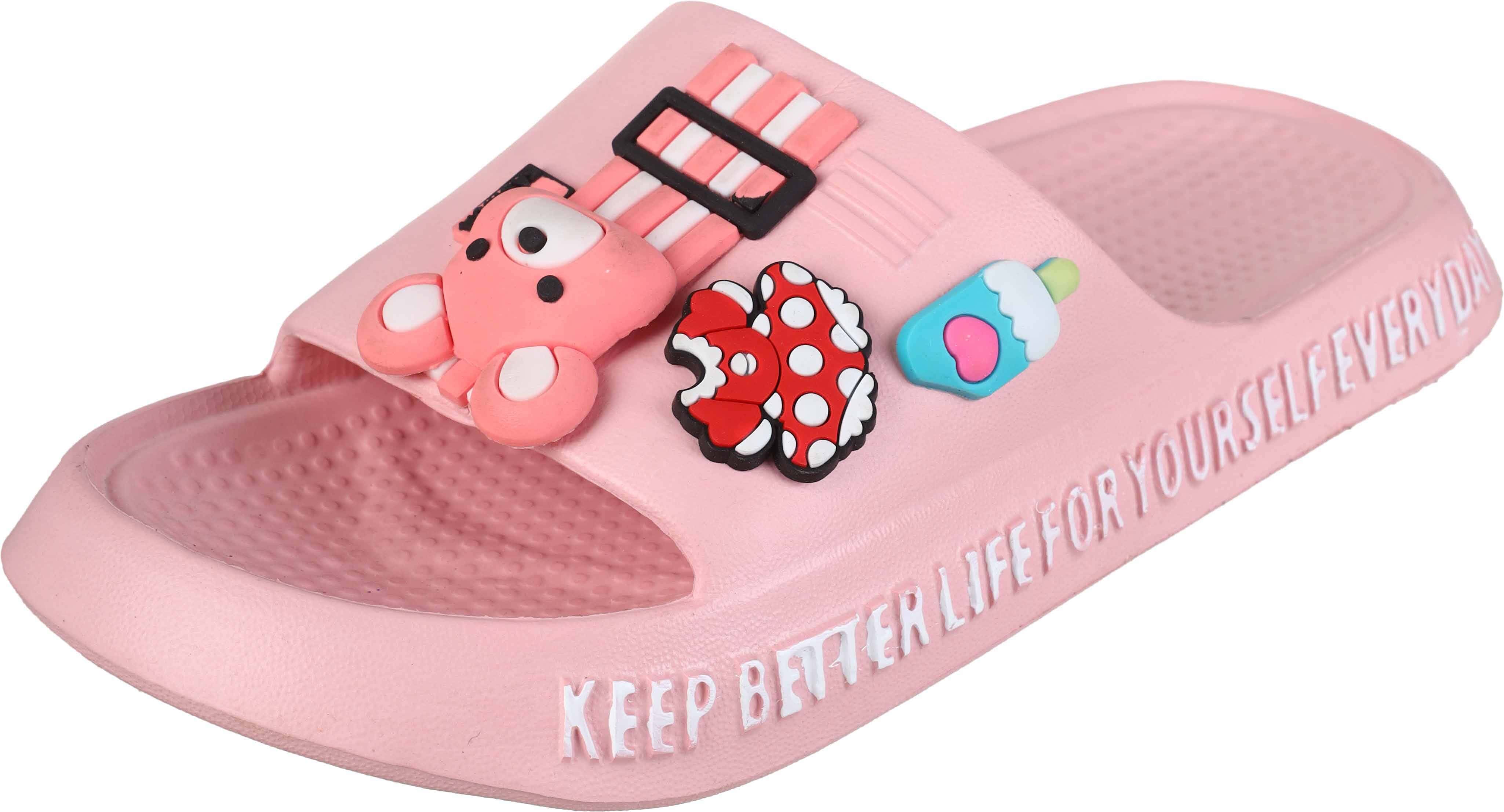 Plastic Slide Slipper for Girls, 35 EU - Rose