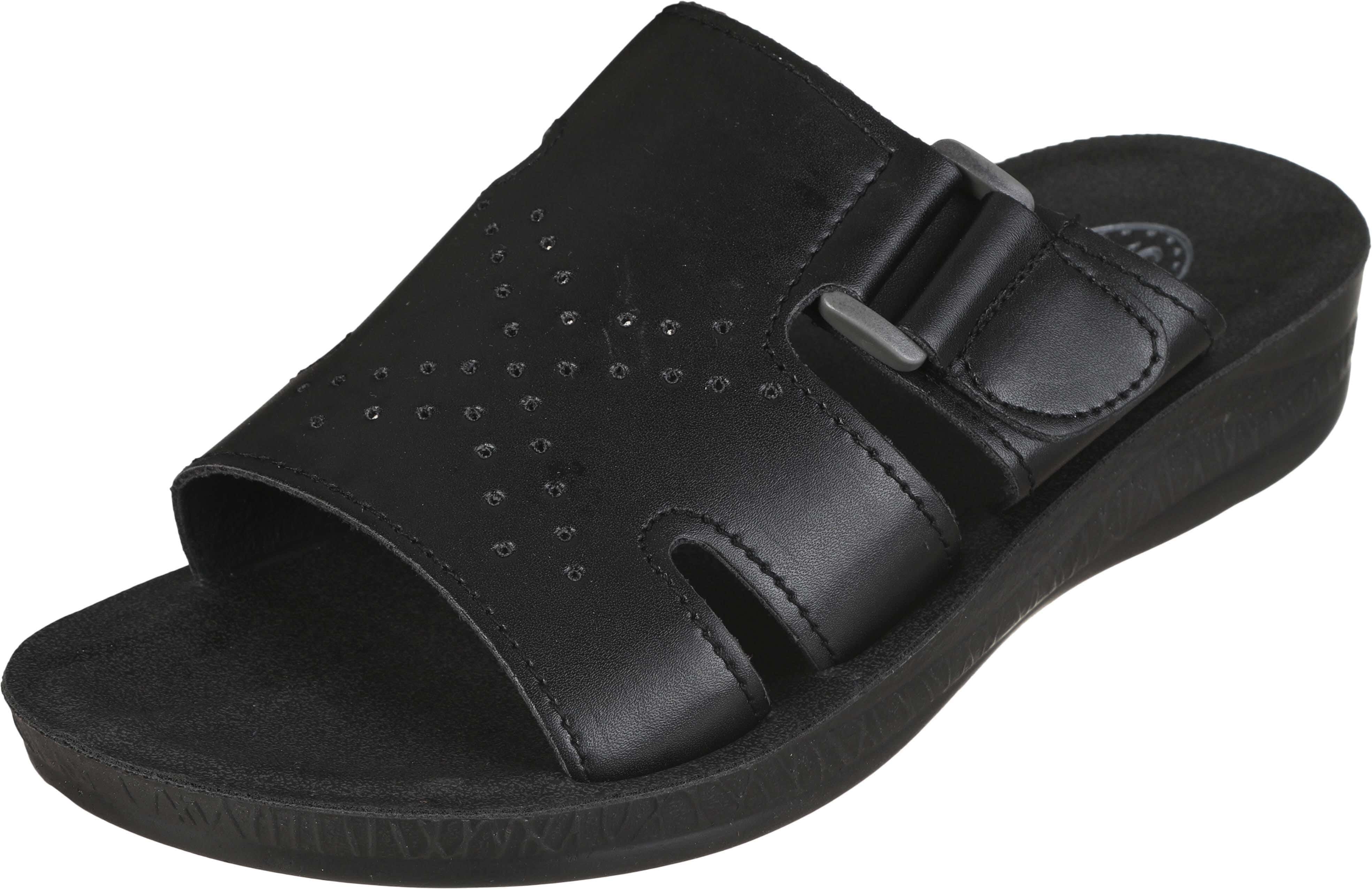 Leather Slide for Men, 41 EU - Black