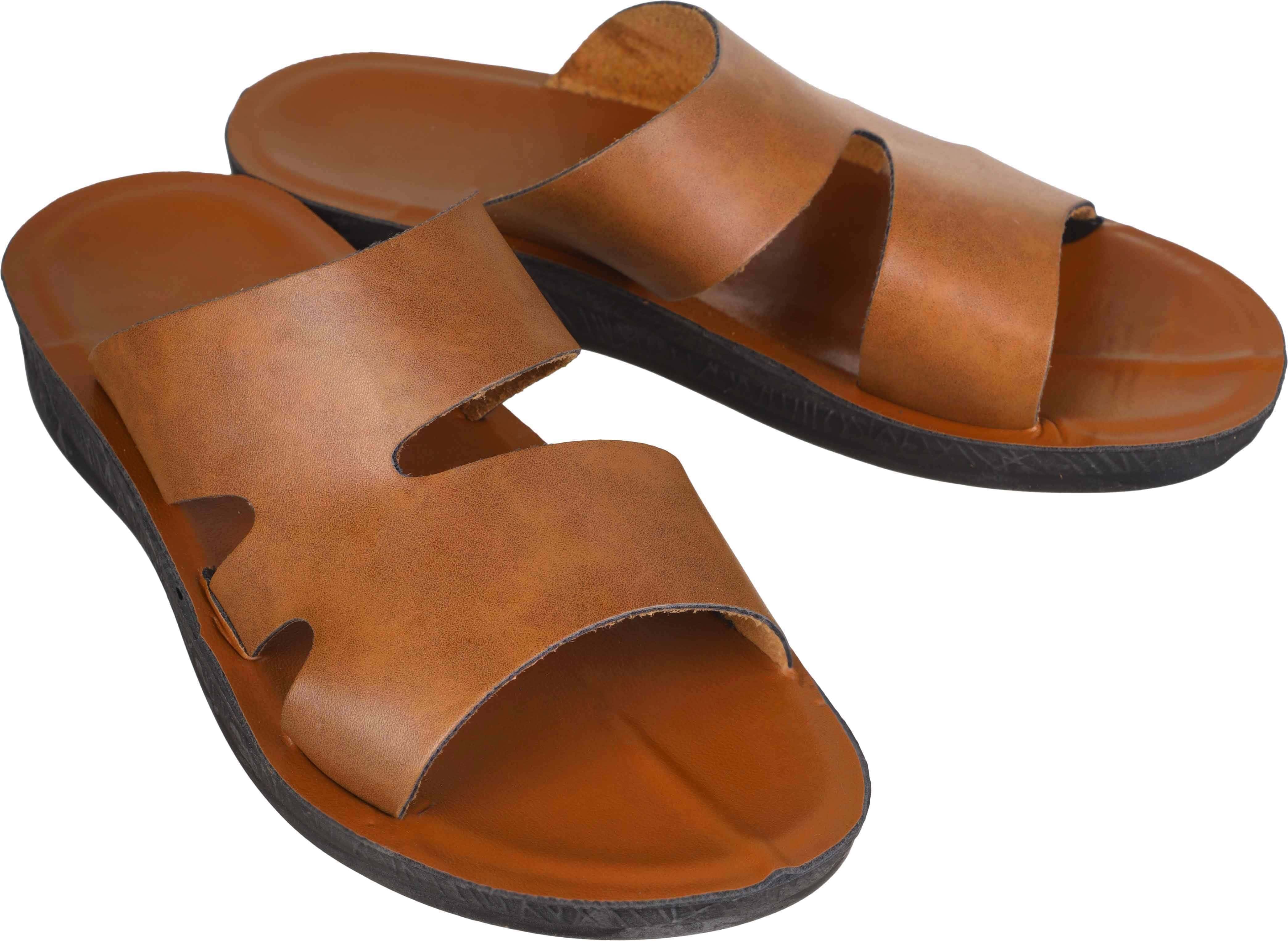 Leather Slide Slipper for Men, 42 EU - Havana