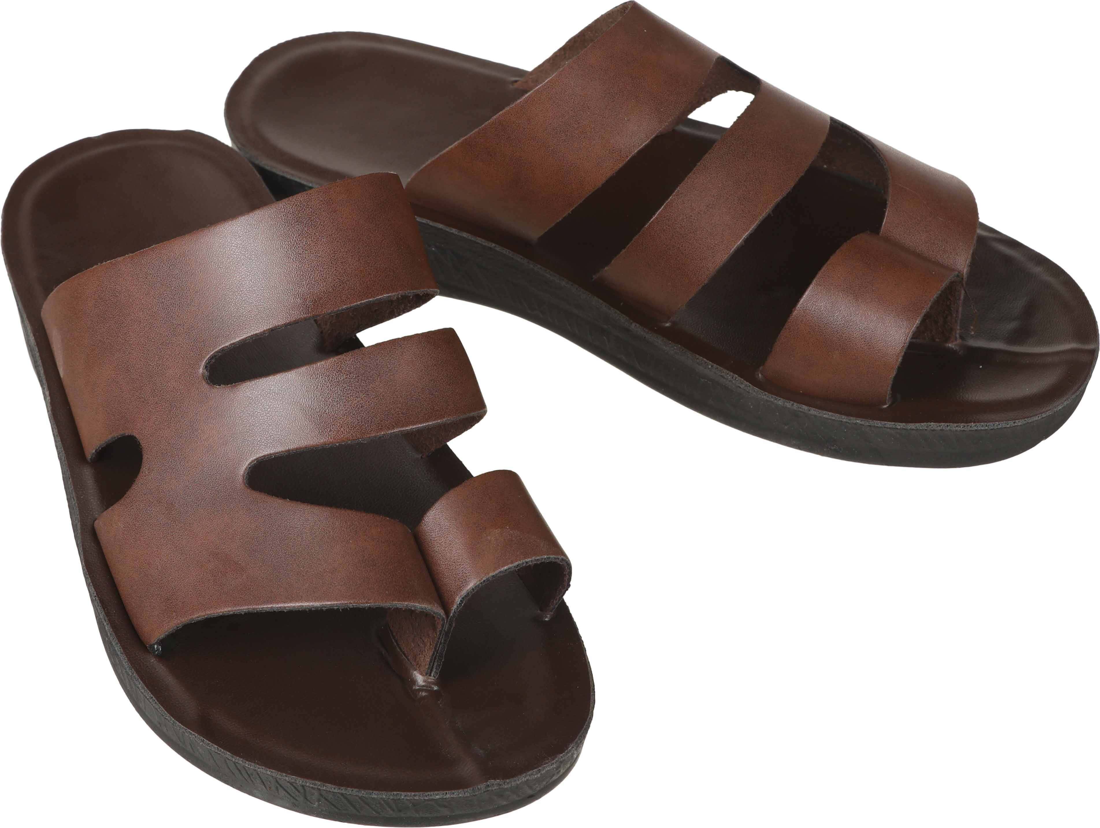 Leather Flip Flop Slipper for Men, 43 EU - Brown