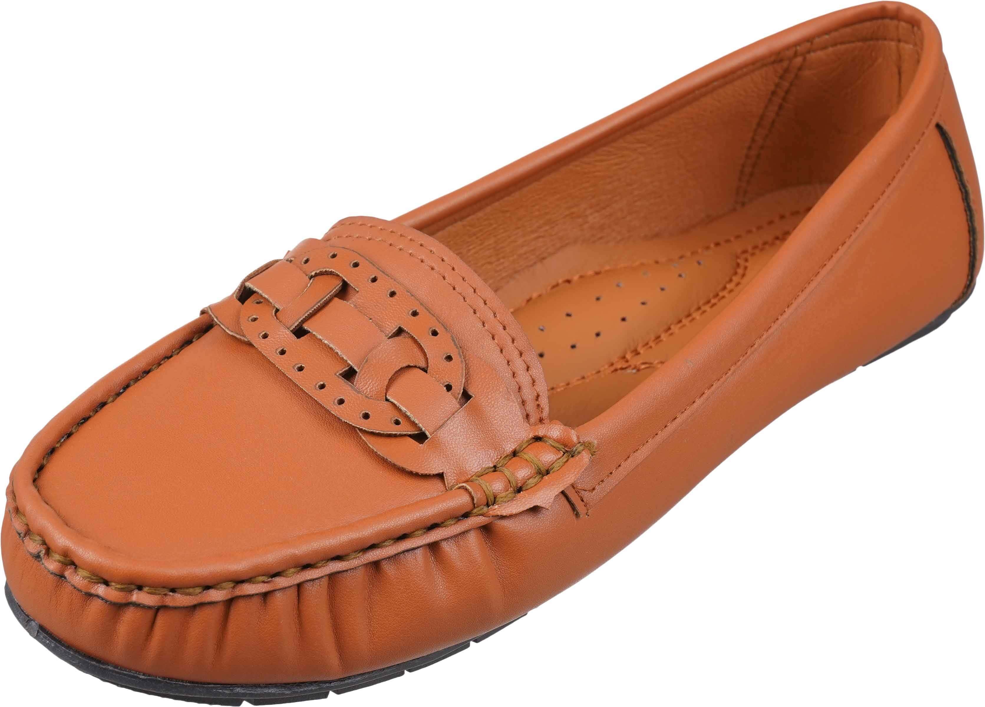 Women's leather Ballerina Shoes, 41 EU - Havana
