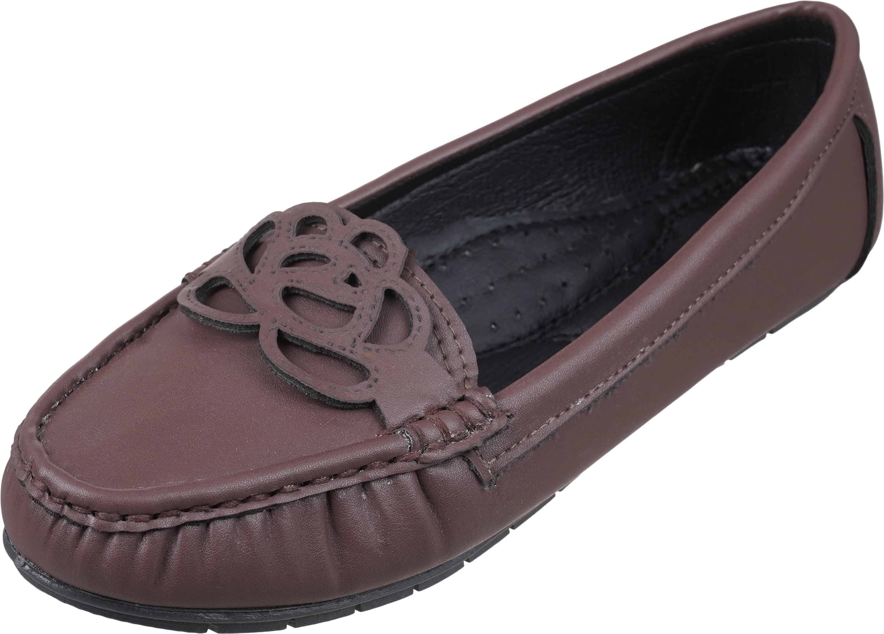 Women's leather Ballerina Shoes, 38 EU - Brown