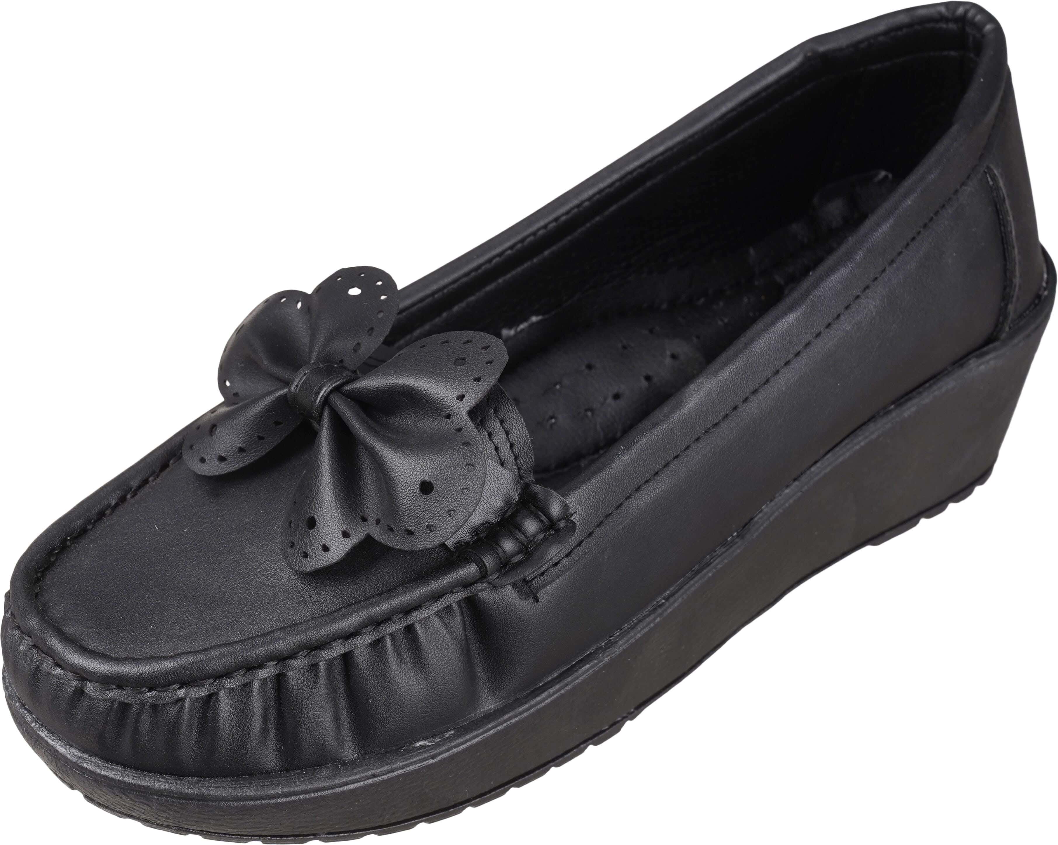 Leather Ballerina Shoes for Women, 37 EU - Black