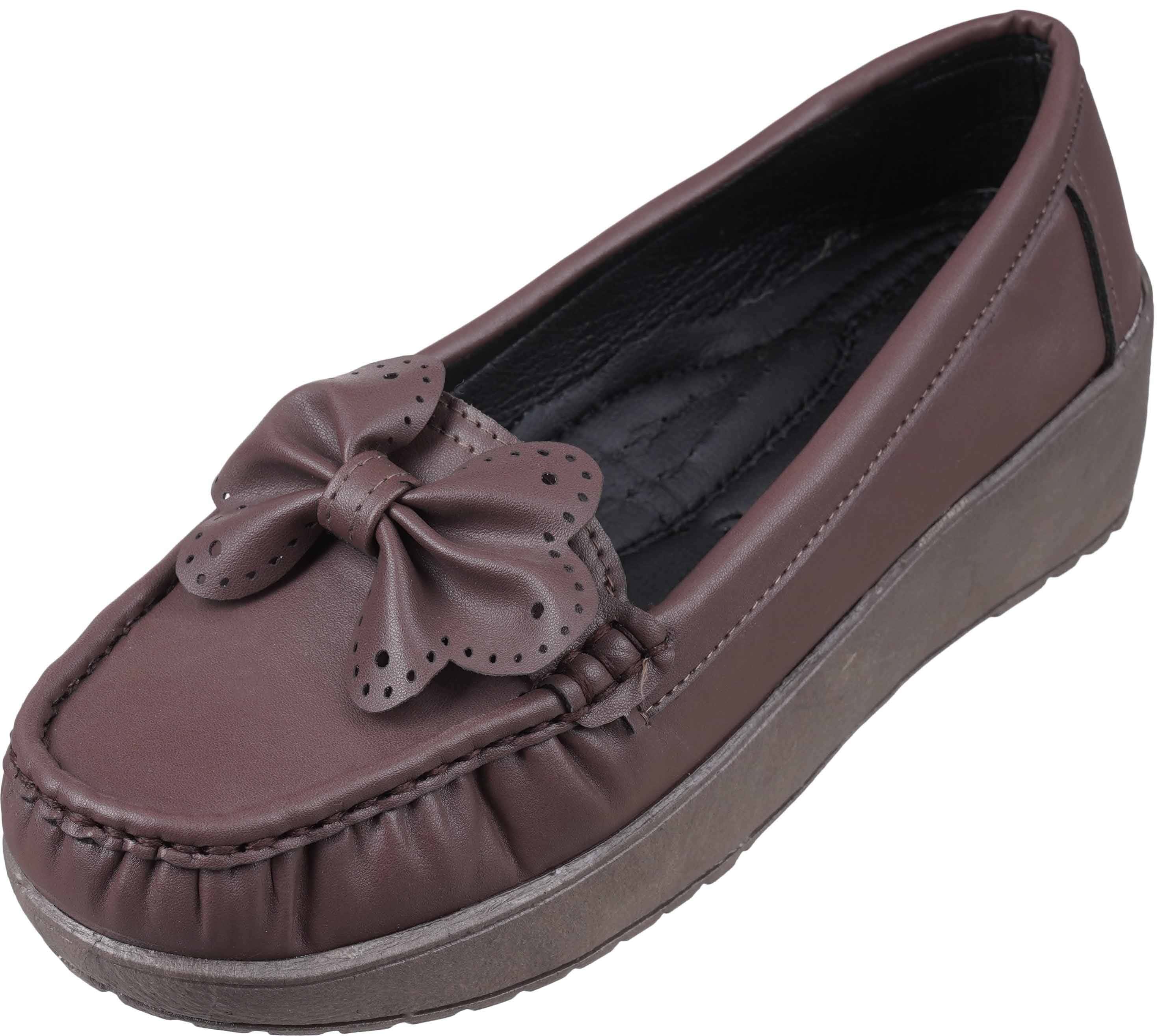 Women's leather Ballerina Shoes, 37 EU - Brown