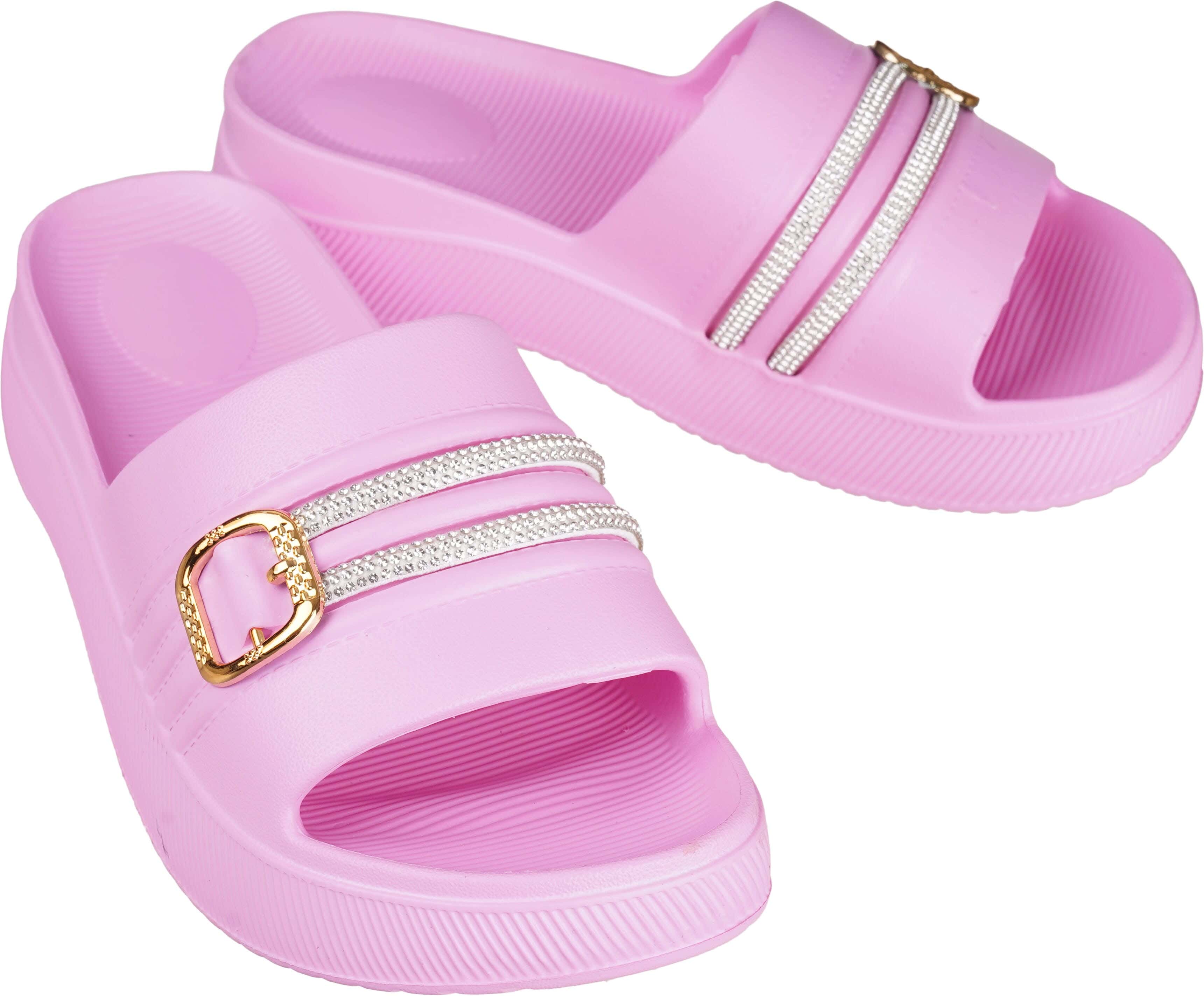 Carlos Plastic Slide Slippers For Women, 39 EU - Fuchsia