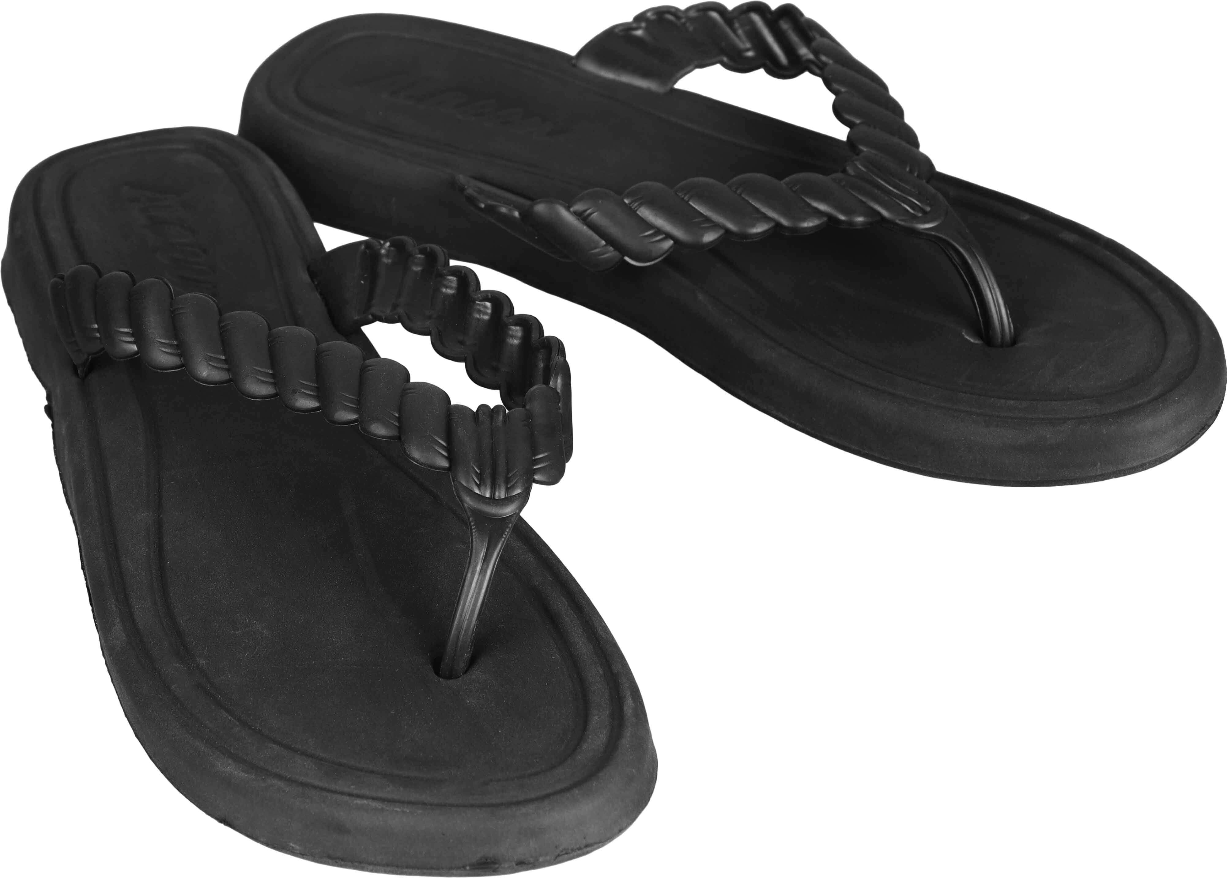 Plastic Flip Flop Slippers For Women, 41 EU - Black