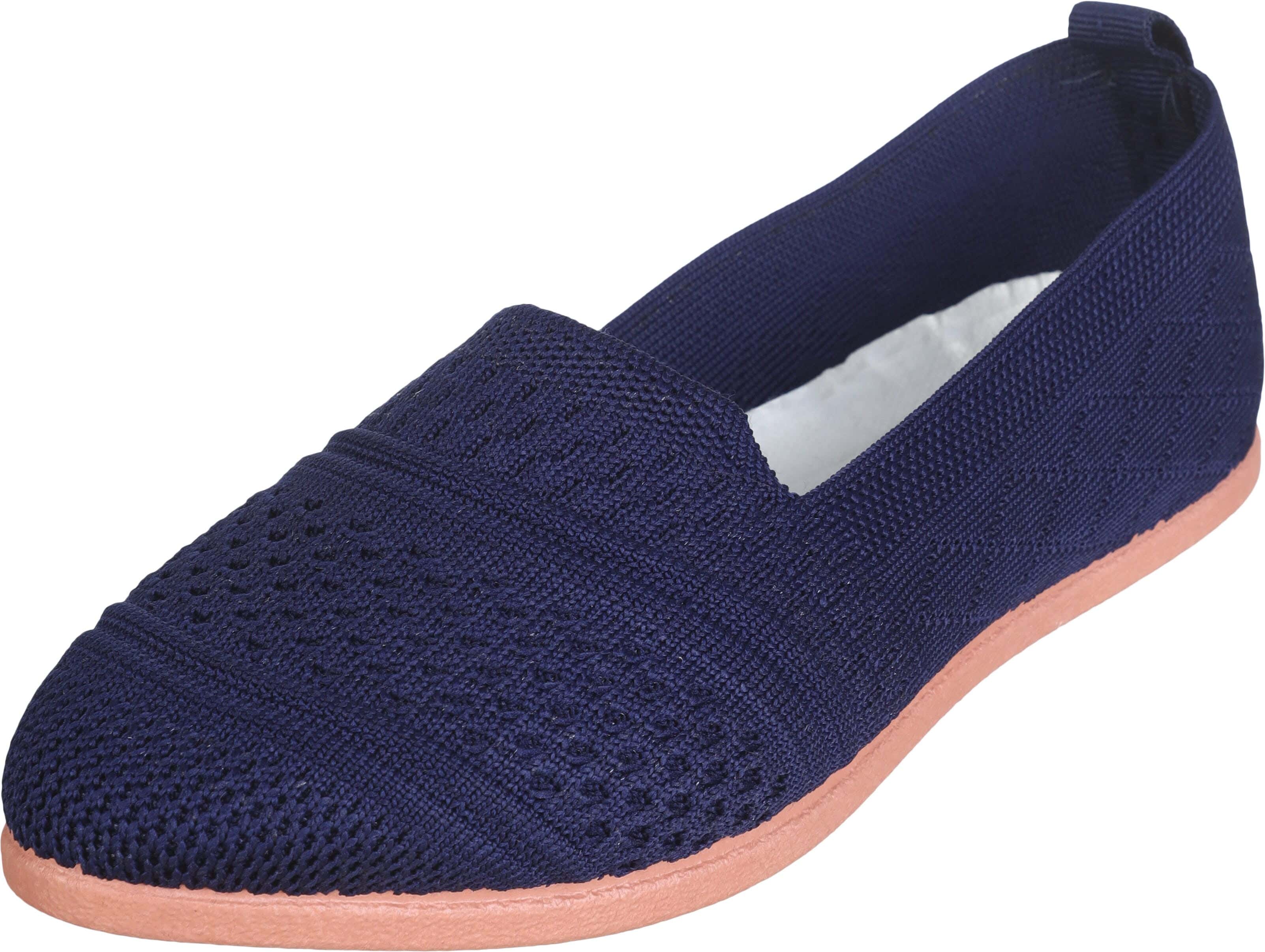 Women's Knitwear Ballerina Flats, 38 EU - Navy