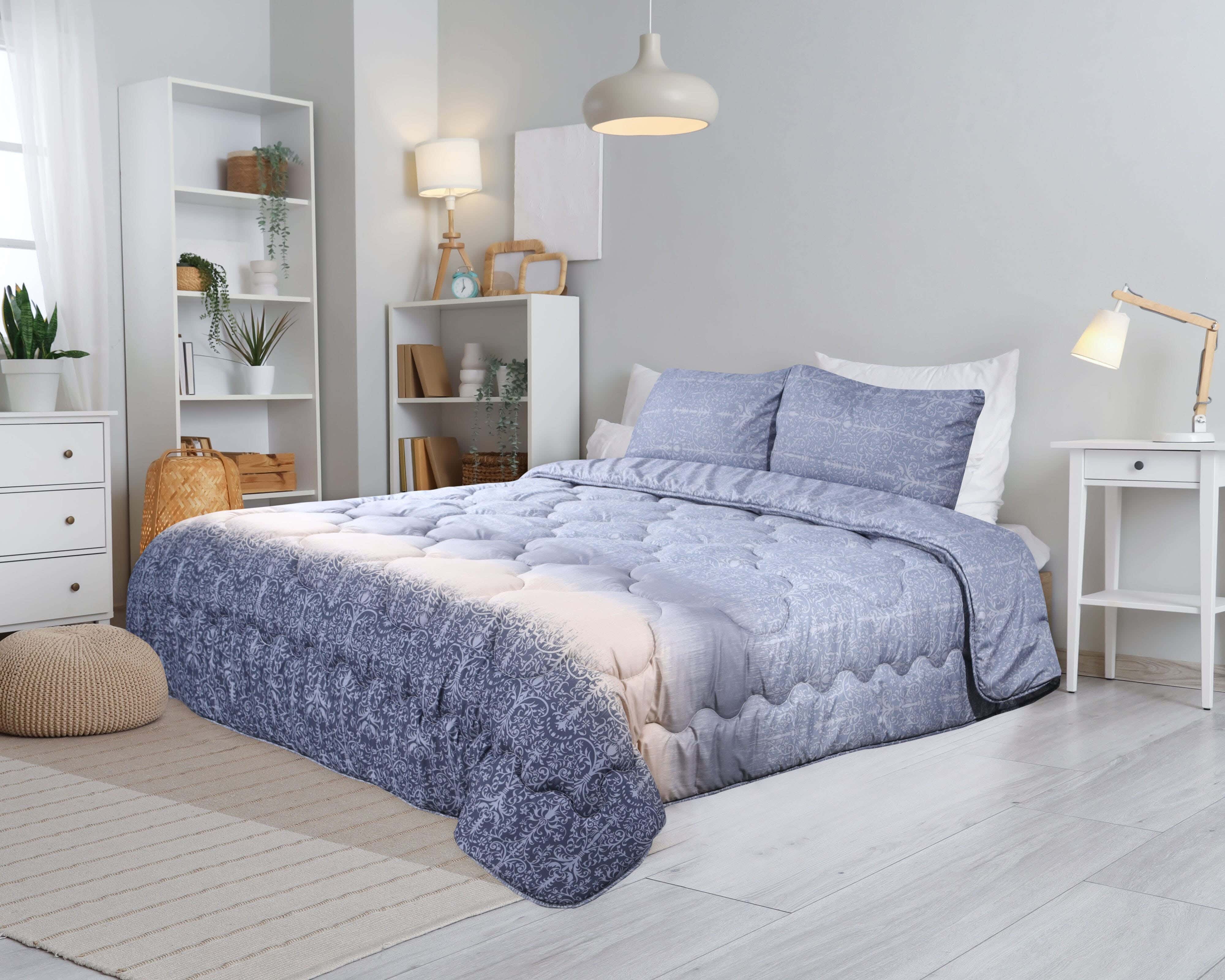 Bed&Bed Microfiber Quilt Set, 3 Pieces, 230x220 cm - Multicolor