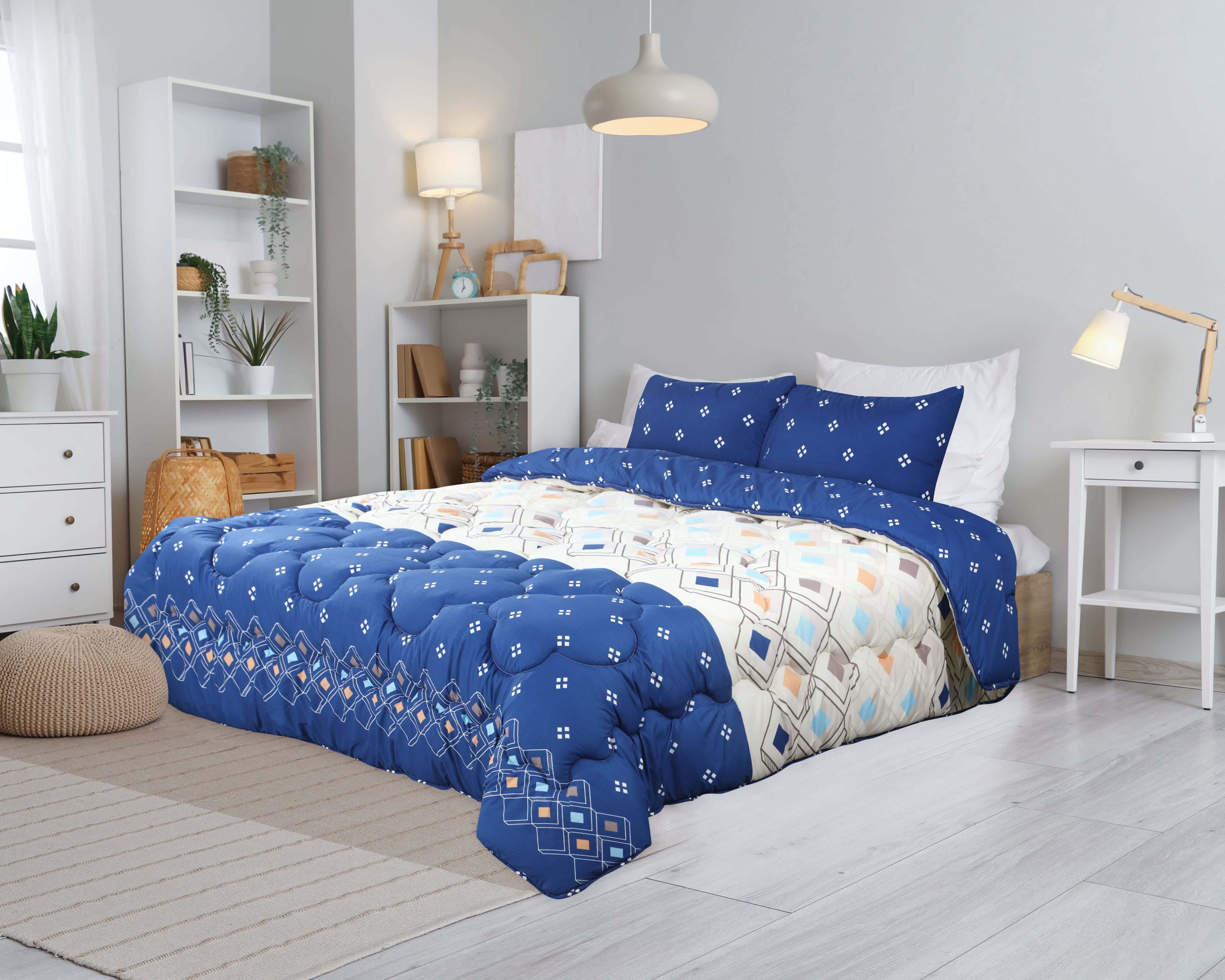 Bed&Bed Microfiber Quilt Set, 3 Pieces, 230x220 cm - Multicolor