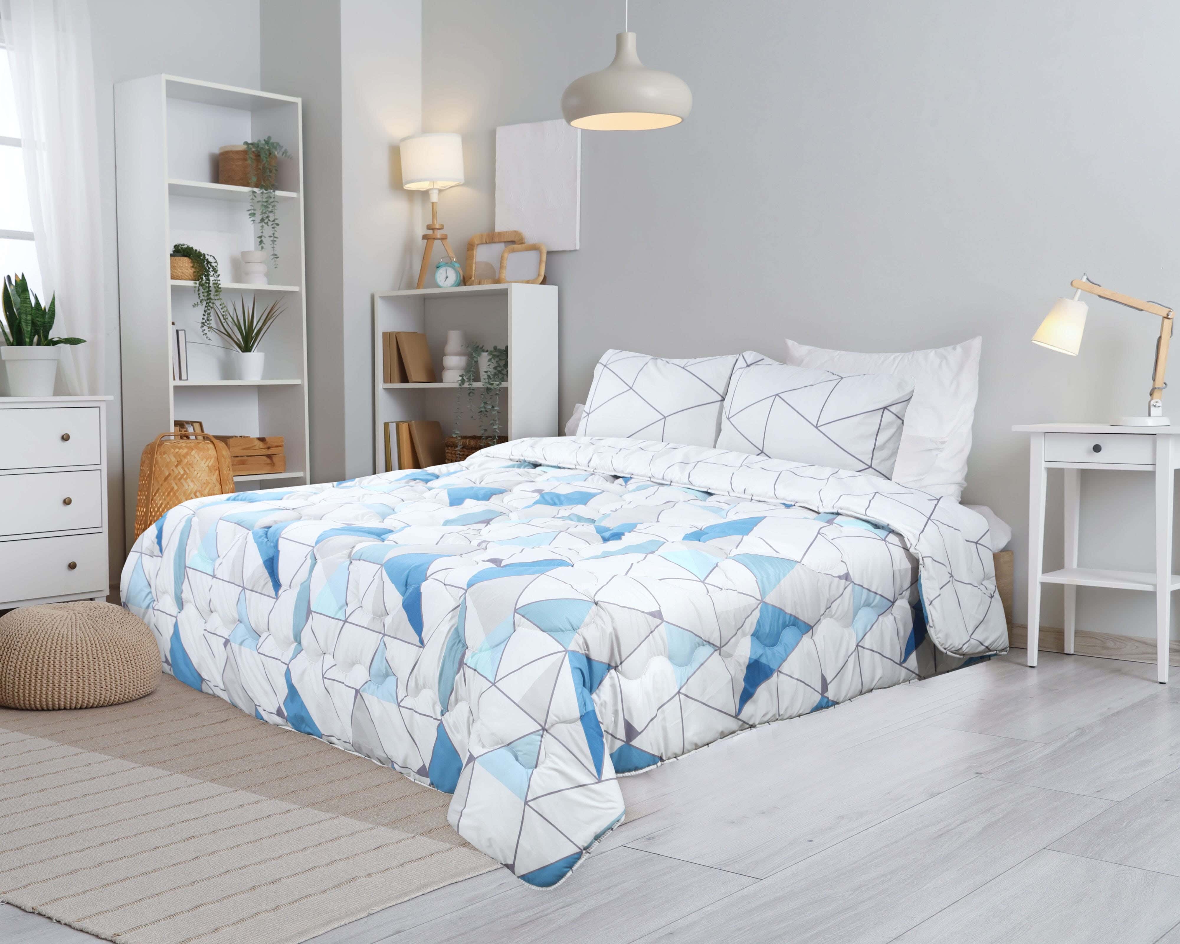 Bed&Bed Microfiber Quilt Set, 3 Pieces, 230x220 cm - Multicolor