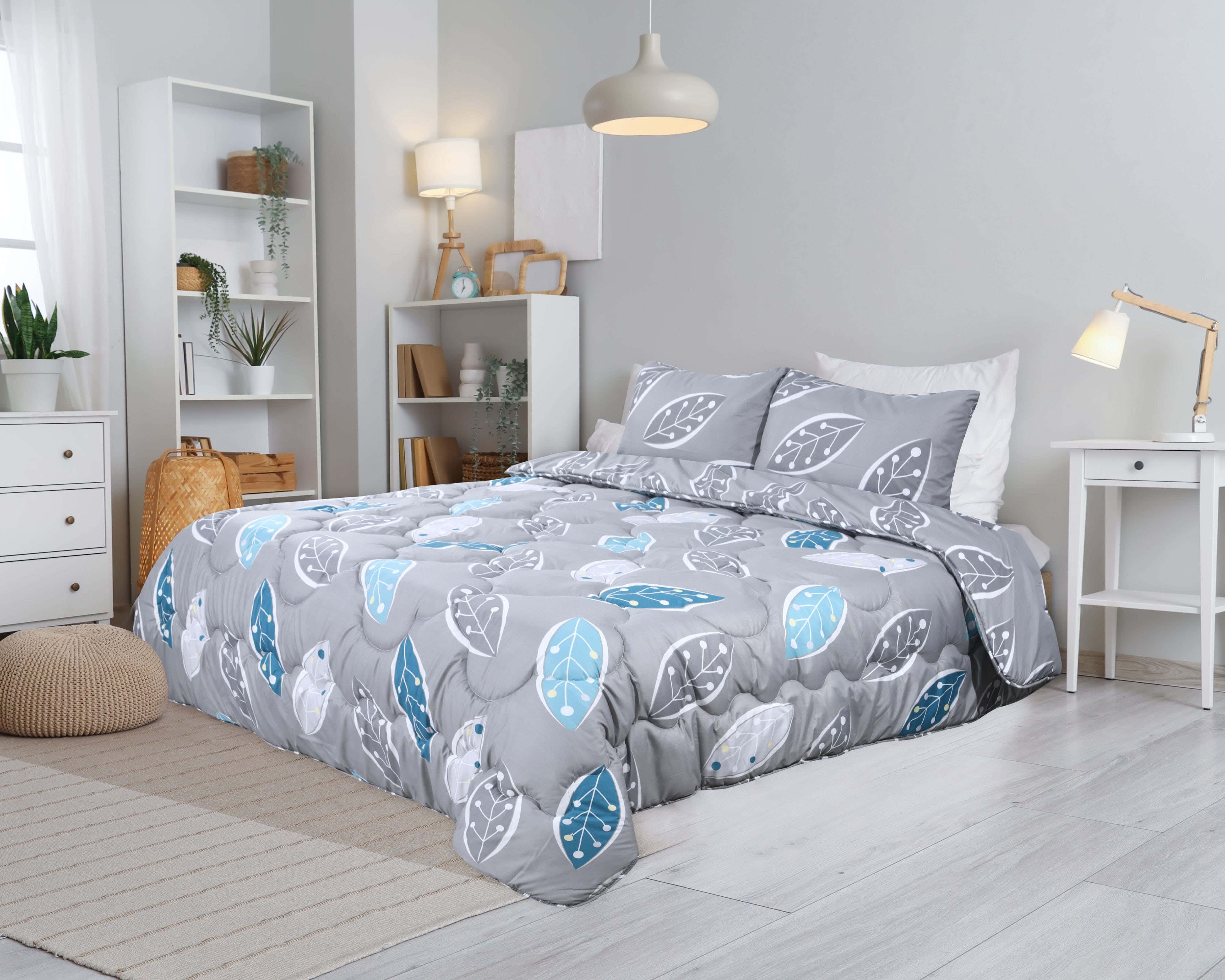 Bed&Bed Microfiber Quilt Set, 3 Pieces, 230x220 cm - Multicolor