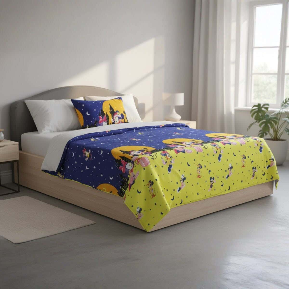 Baby Bed Sheet Set, 3 Pieces, 240×170 cm - Navy Yellow