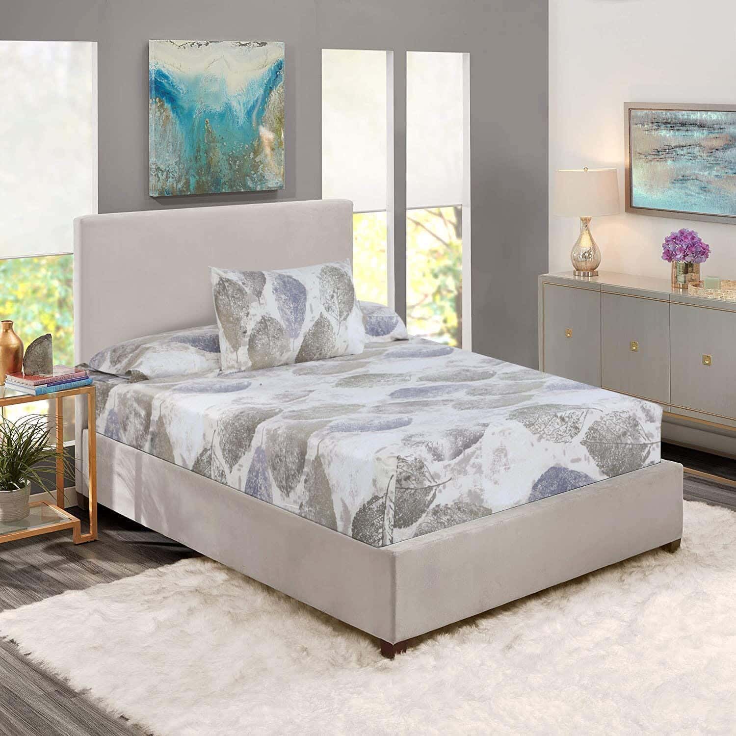 Nice Home Cotton Elastic Bed Sheet Set, 3 Pieces, 120x200 cm - Multicolor