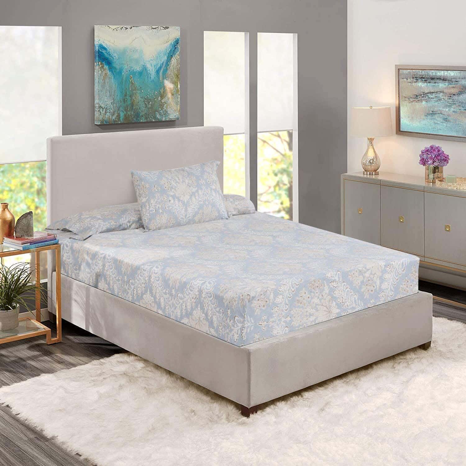 Nice Home Cotton Elastic Bed Sheet Set, 3 Pieces, 120x200 cm - Multicolor