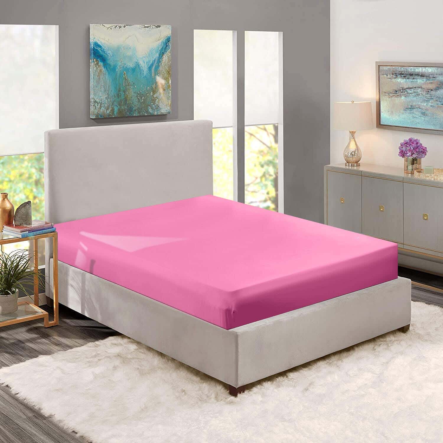 Nice Home Cotton Bed Sheet, 100×200×30 cm - Kashmir