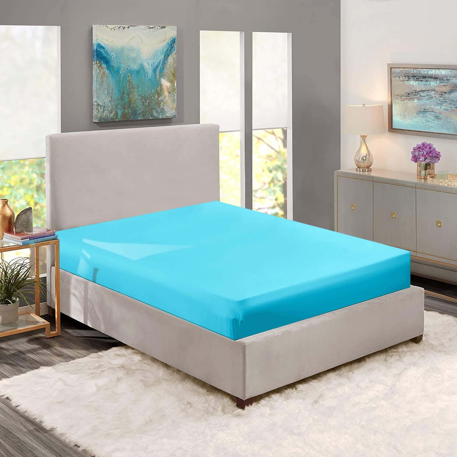 Nice Home Sheet, 160×200 cm - Turquoise