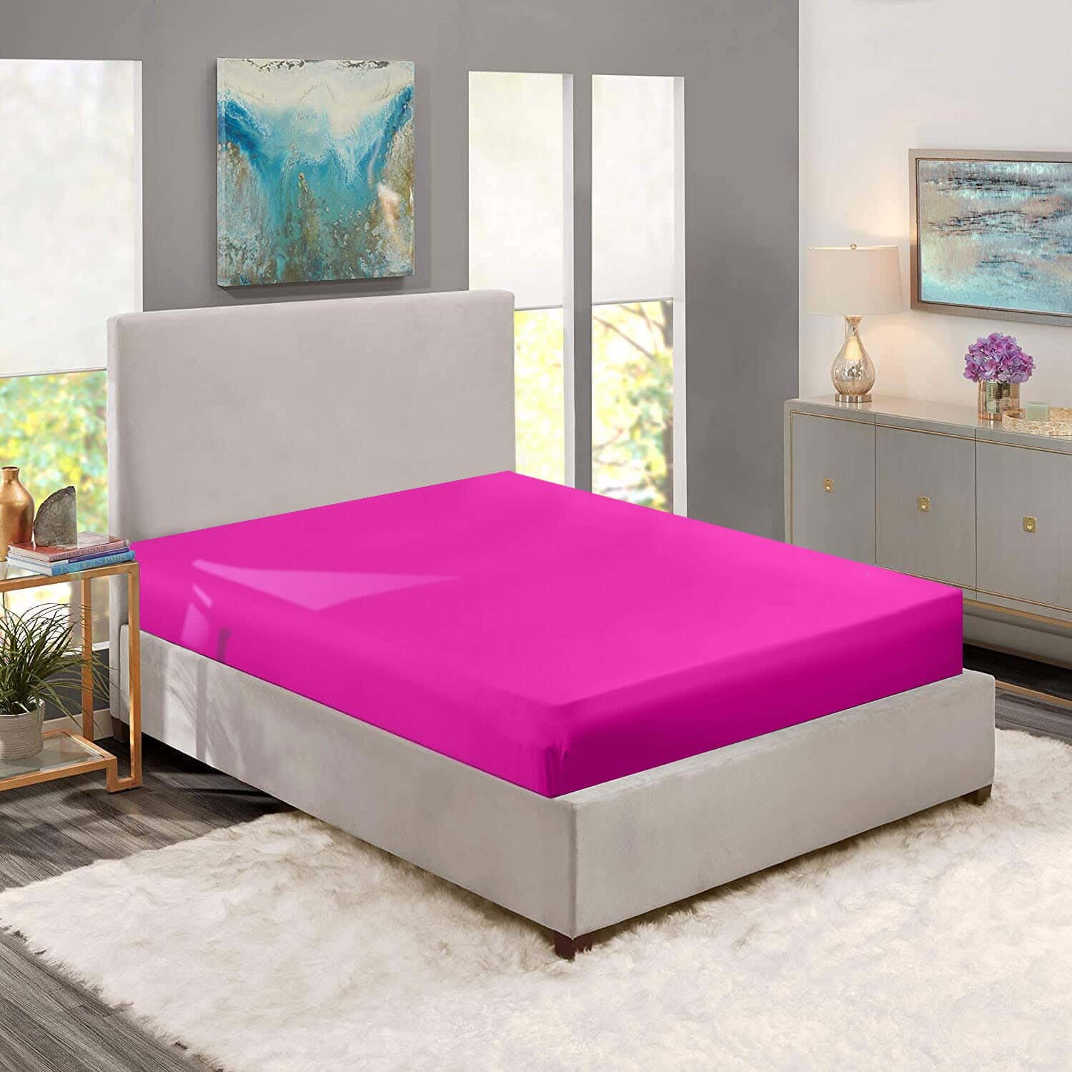 Nice Home Cotton Bedding Sheet Set, 200×200 cm - Purple