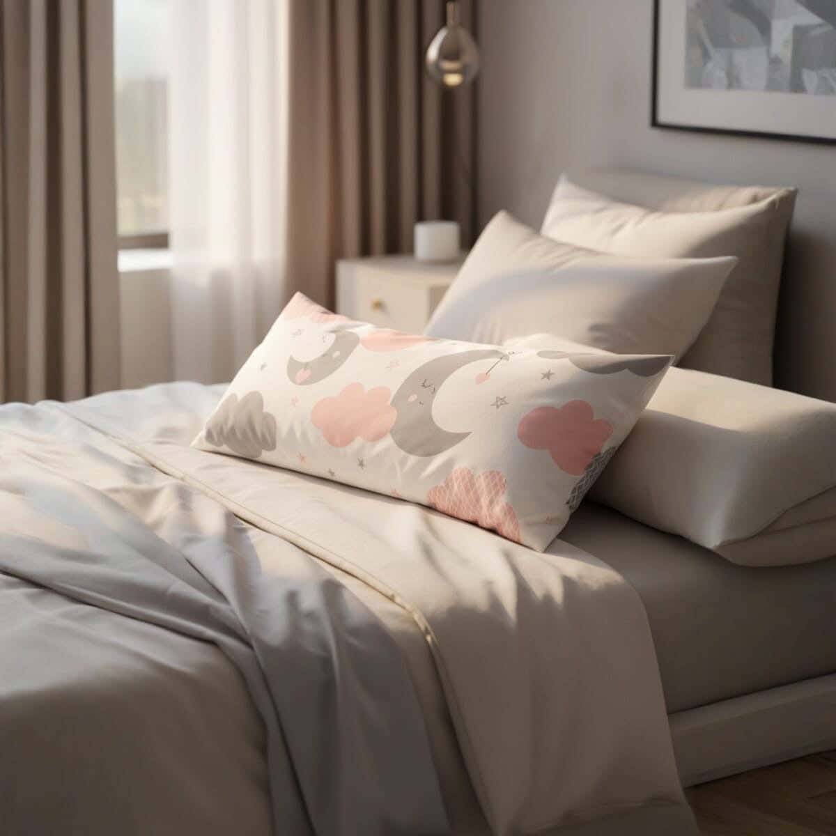 Nice Home Cotton Long Pillow Cover Pack, 120x42 cm - Multicolor